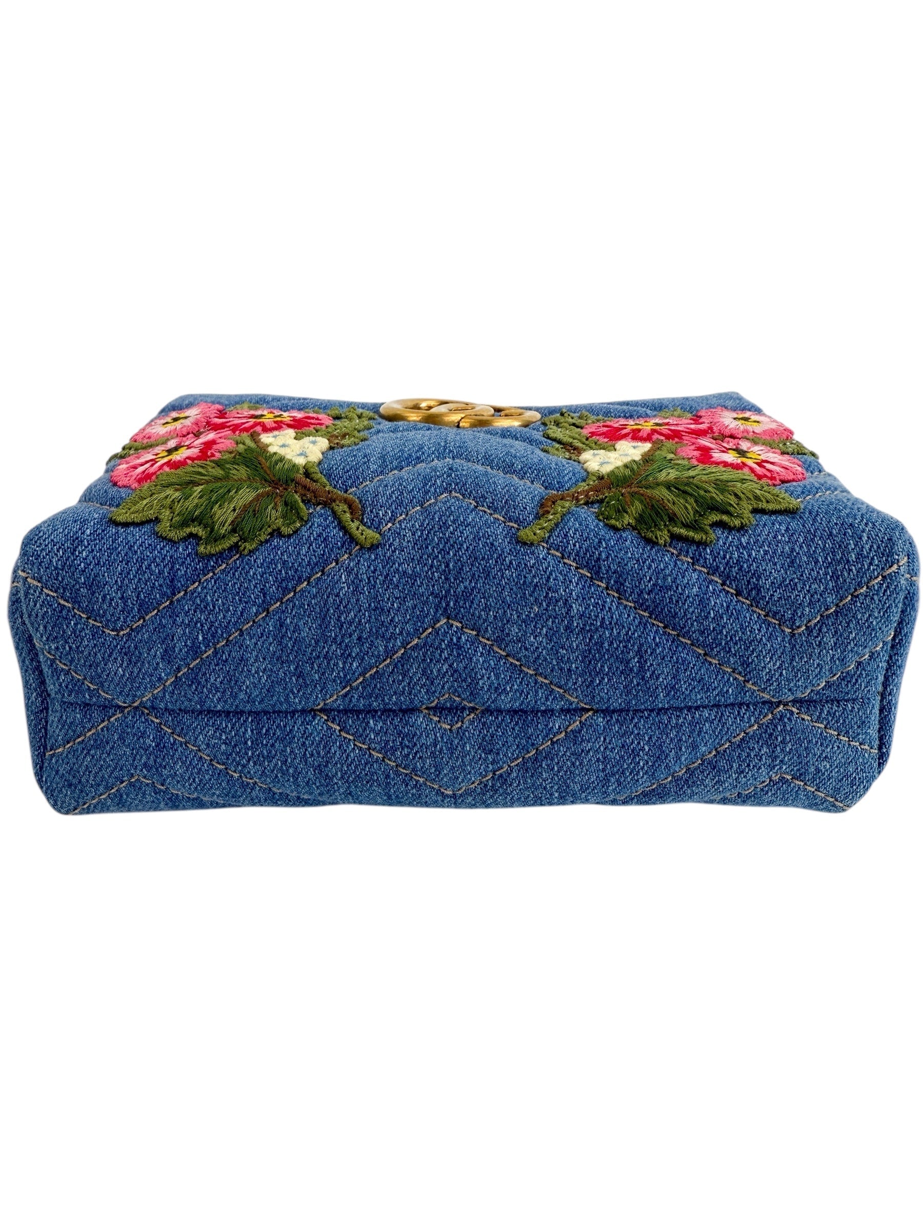 Gucci Denim Matelasse Flower Japan Limited GG Pouch