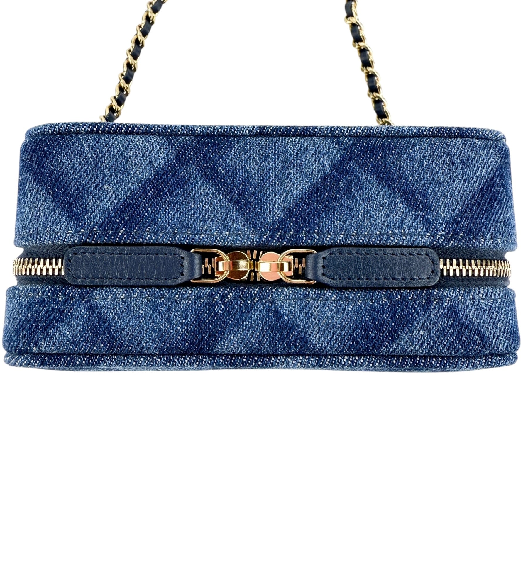 Chanel Printed Denim CC Camera Bag Blue