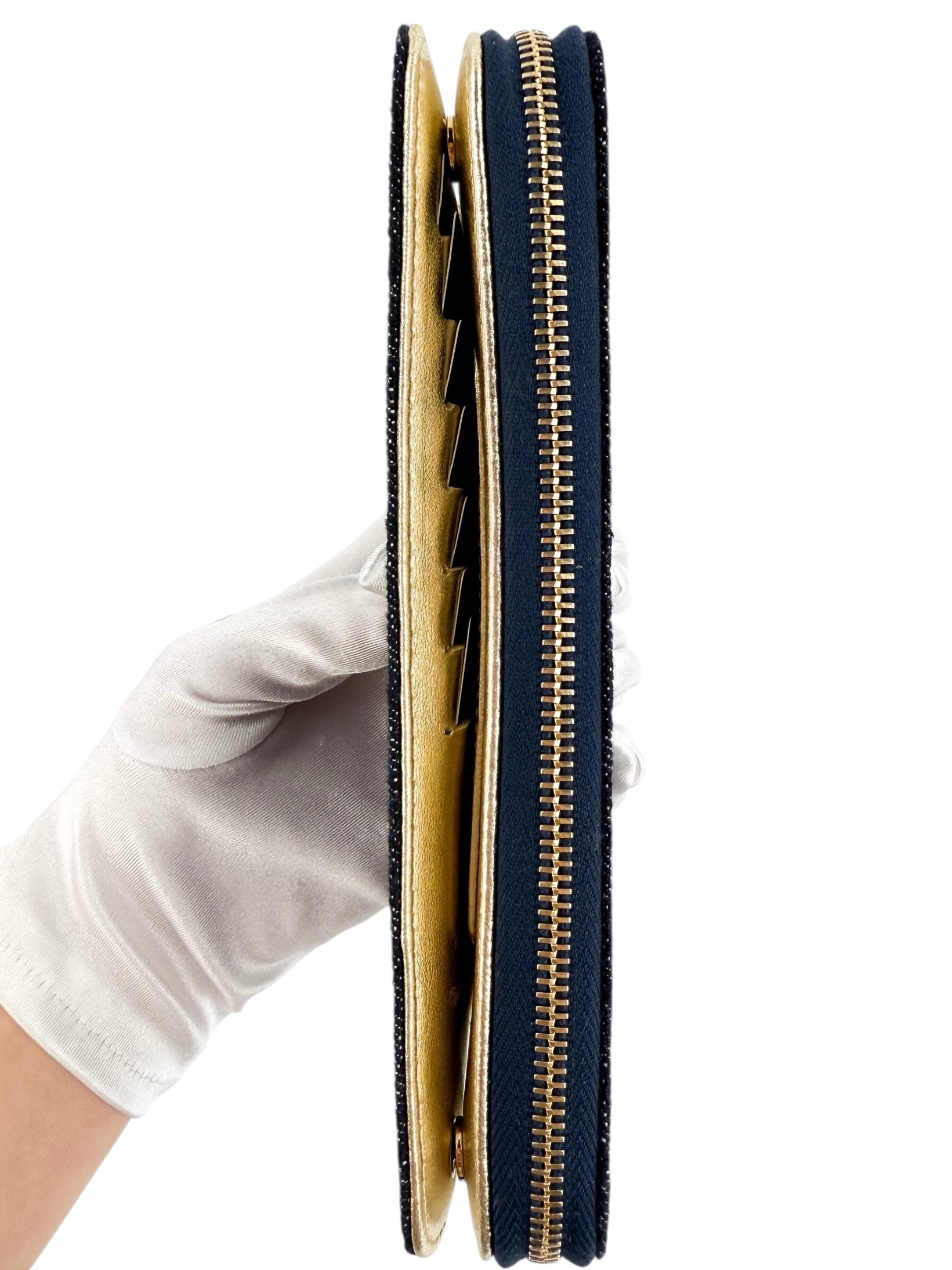 Chanel Denim Vintage Zip Around Wallet (Full Set)