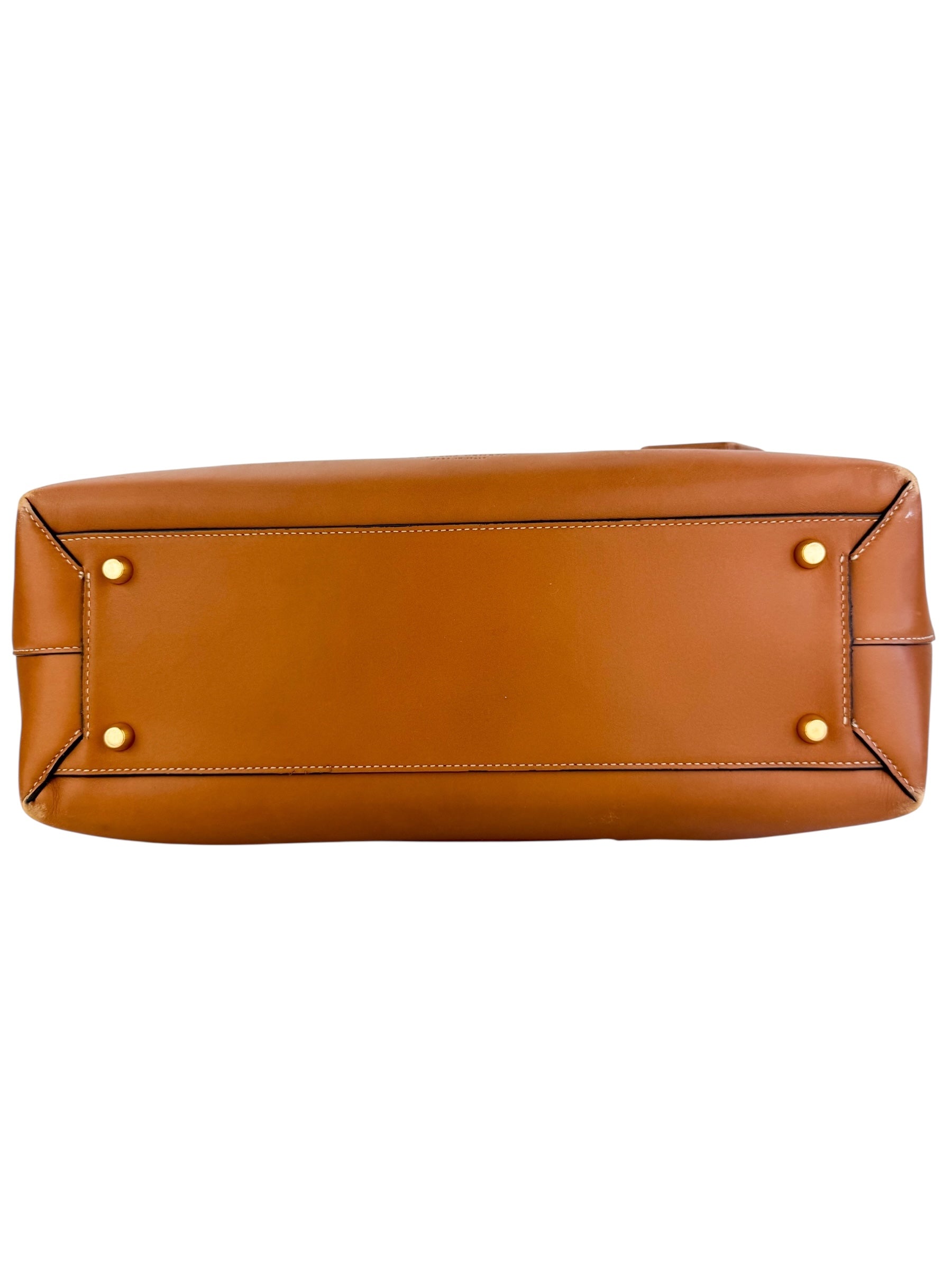 Bottega Veneta French Calfskin Maxi Intrecciato Medium Arco Caramel