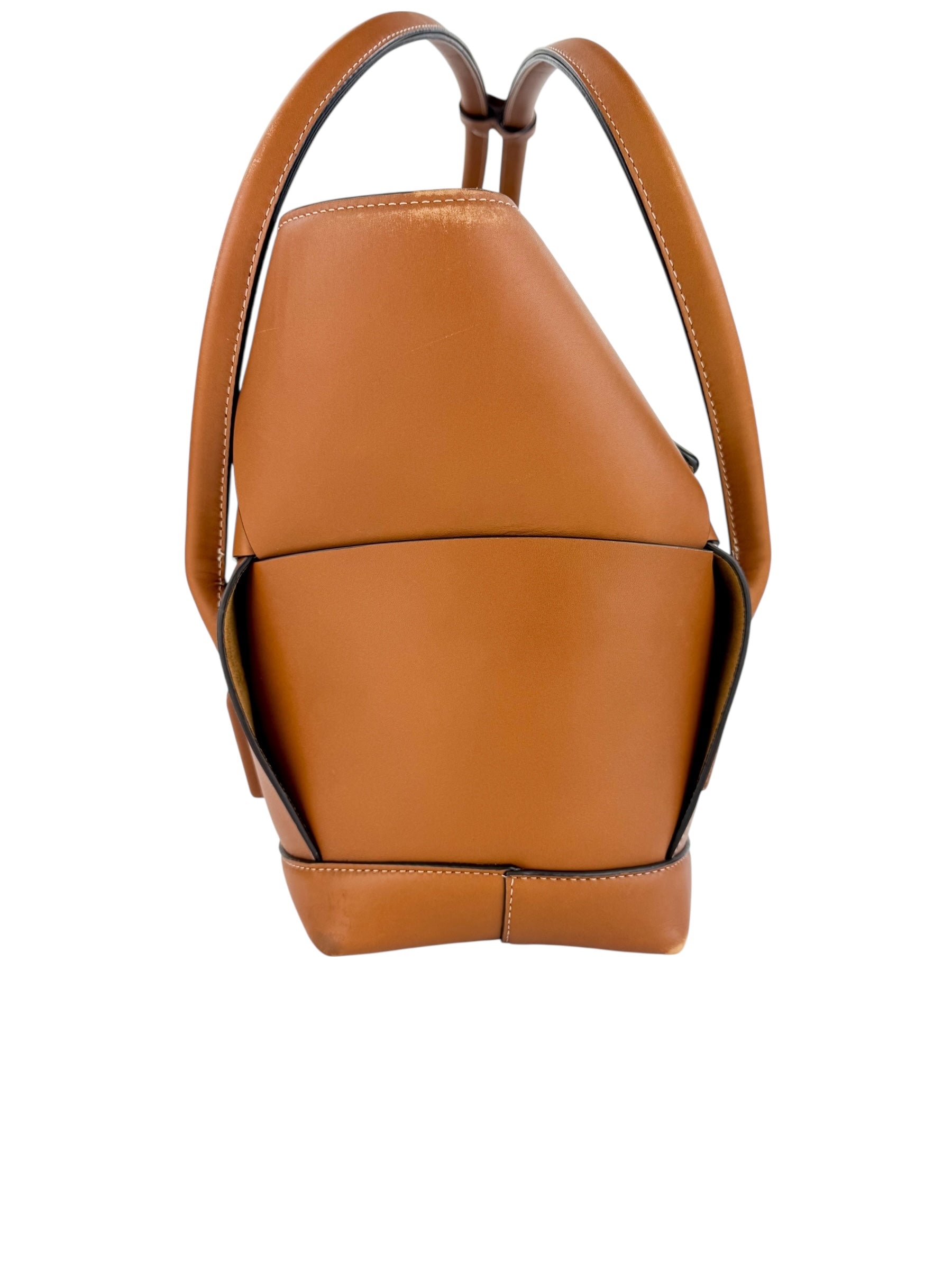 Bottega Veneta French Calfskin Maxi Intrecciato Medium Arco Caramel