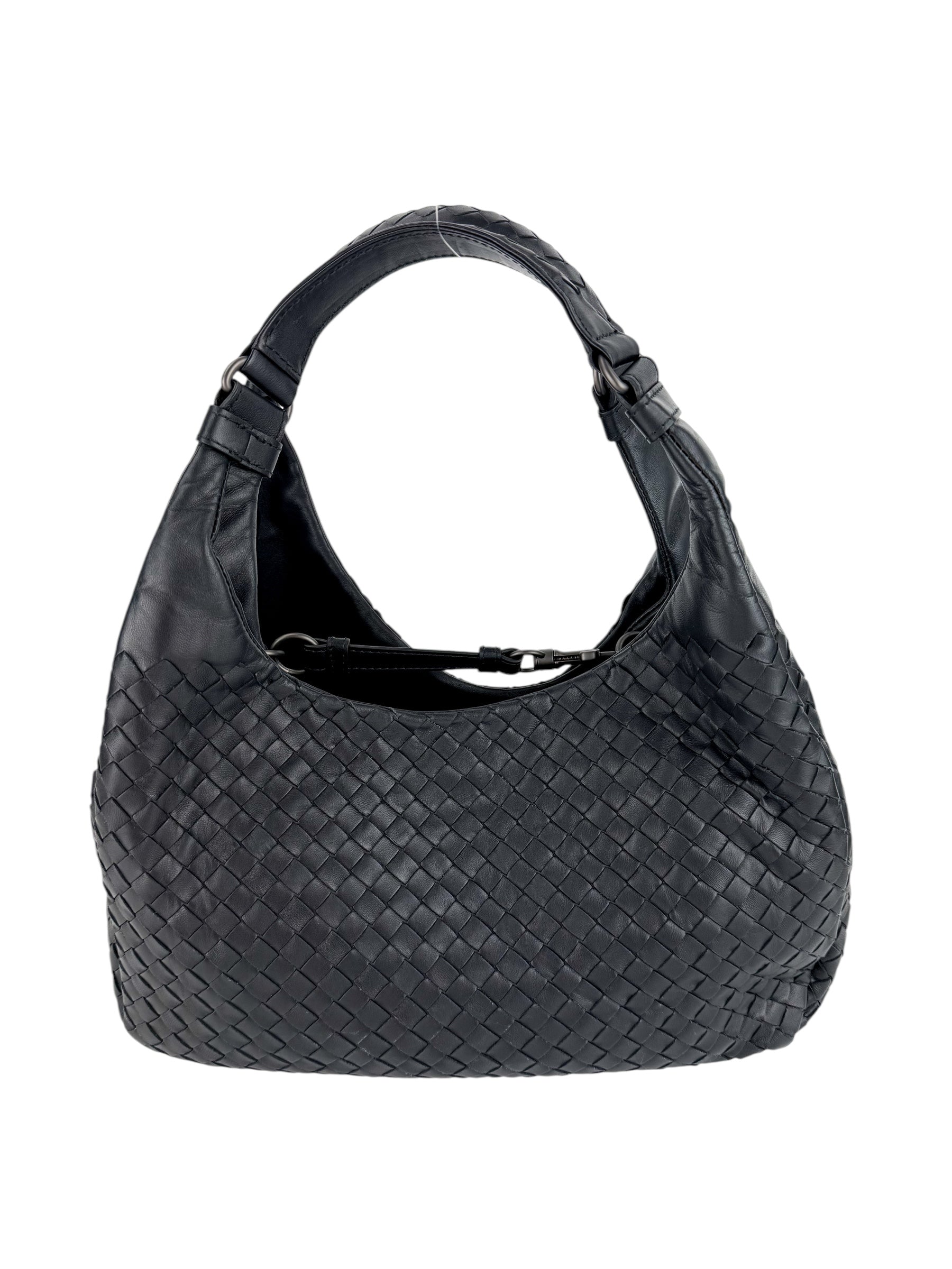 Bottega Veneta Black Intrecciato Campana Hobo