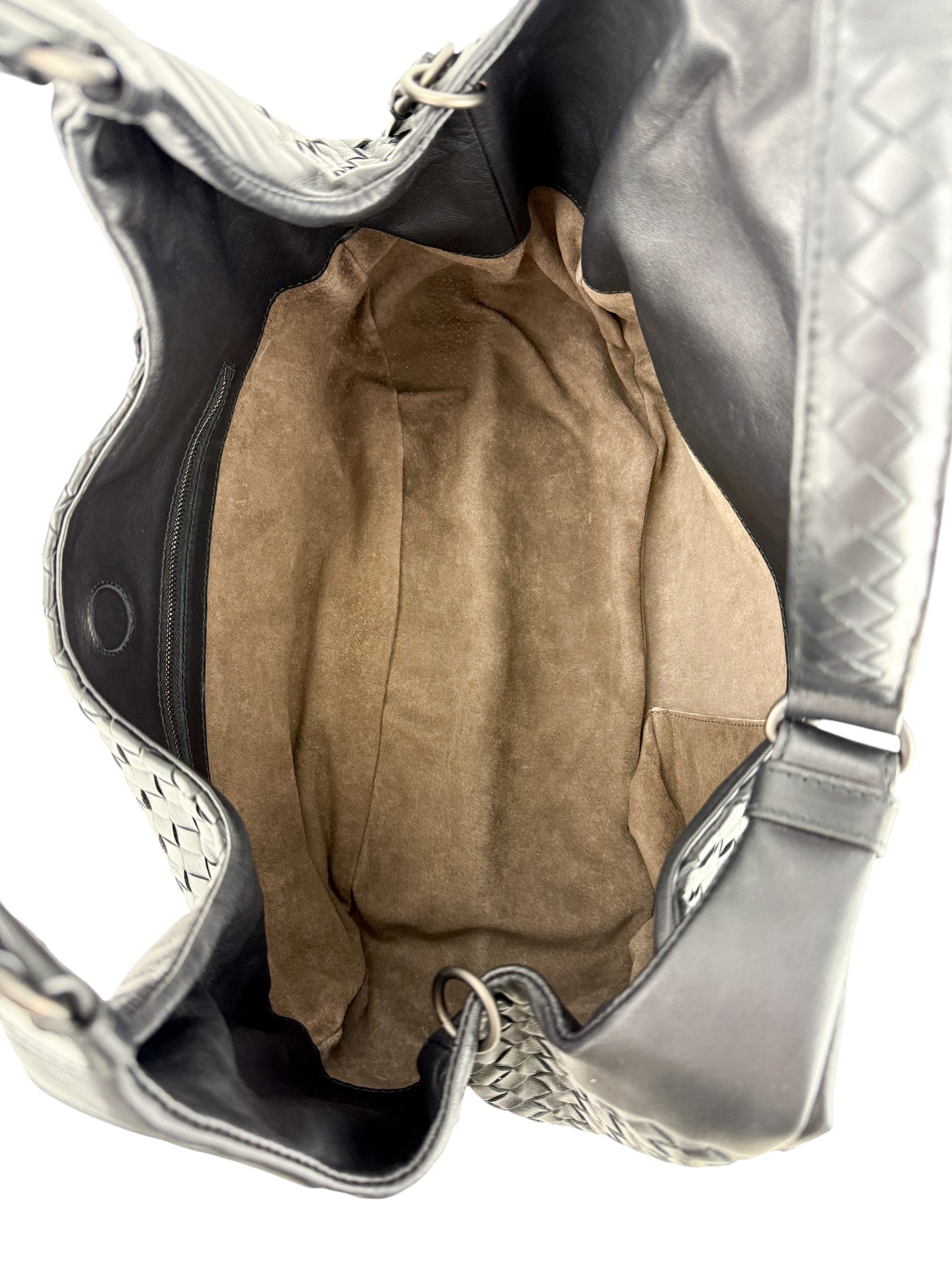 Bottega Veneta Black Intrecciato Campana Hobo