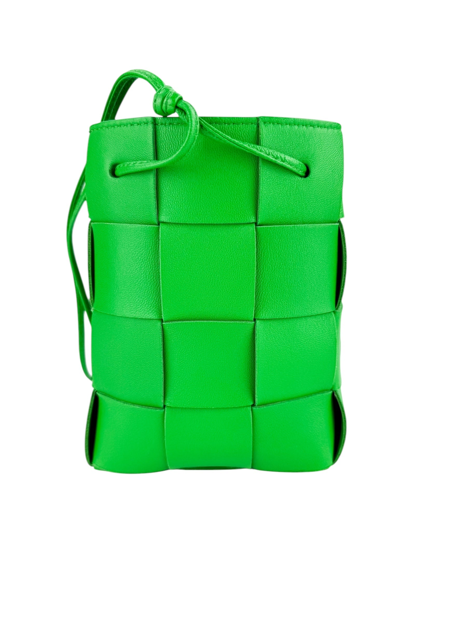 Bottega Veneta Nappa Maxi Intrecciato Small Cassette Bucket Bag Parakeet