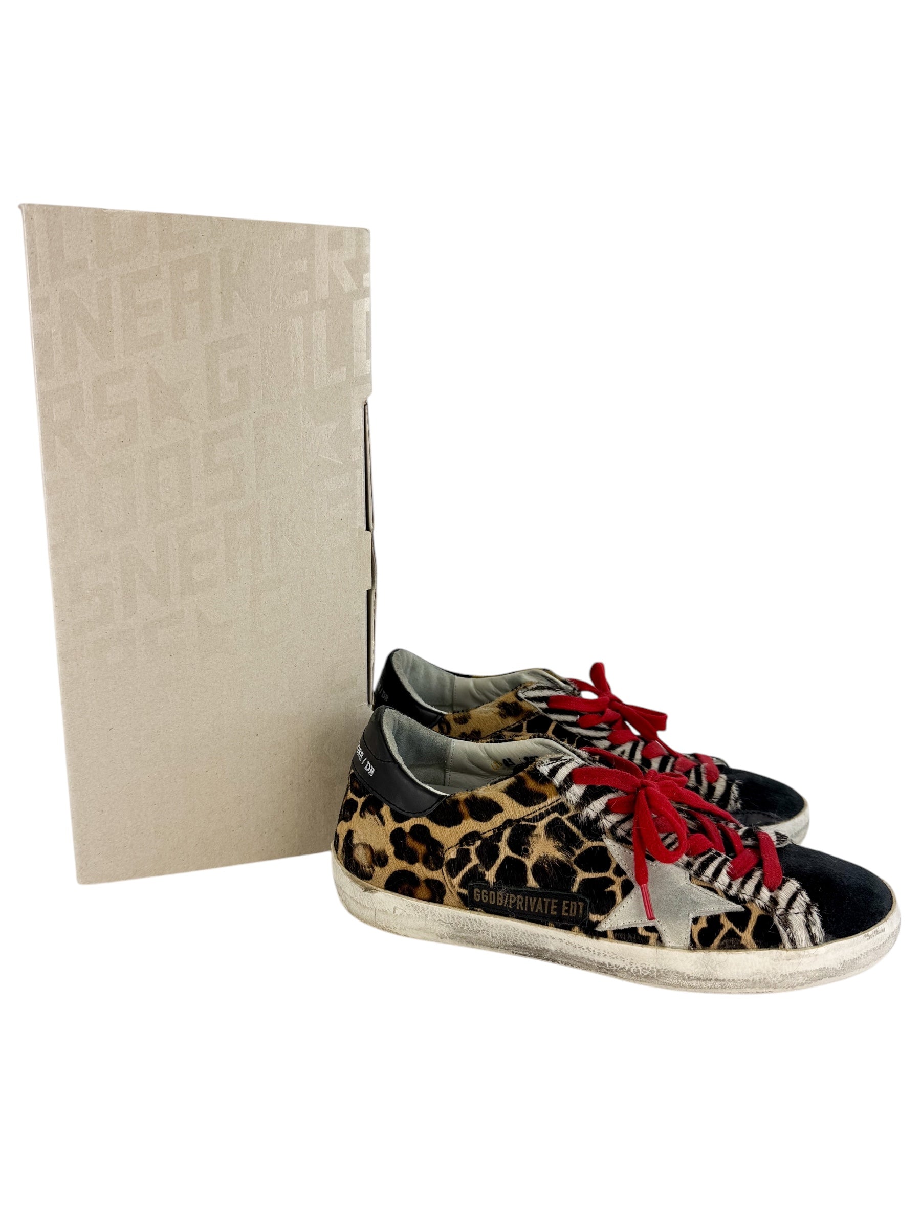 Golden Goose Pony Hair Super Star Sneakers Size 36