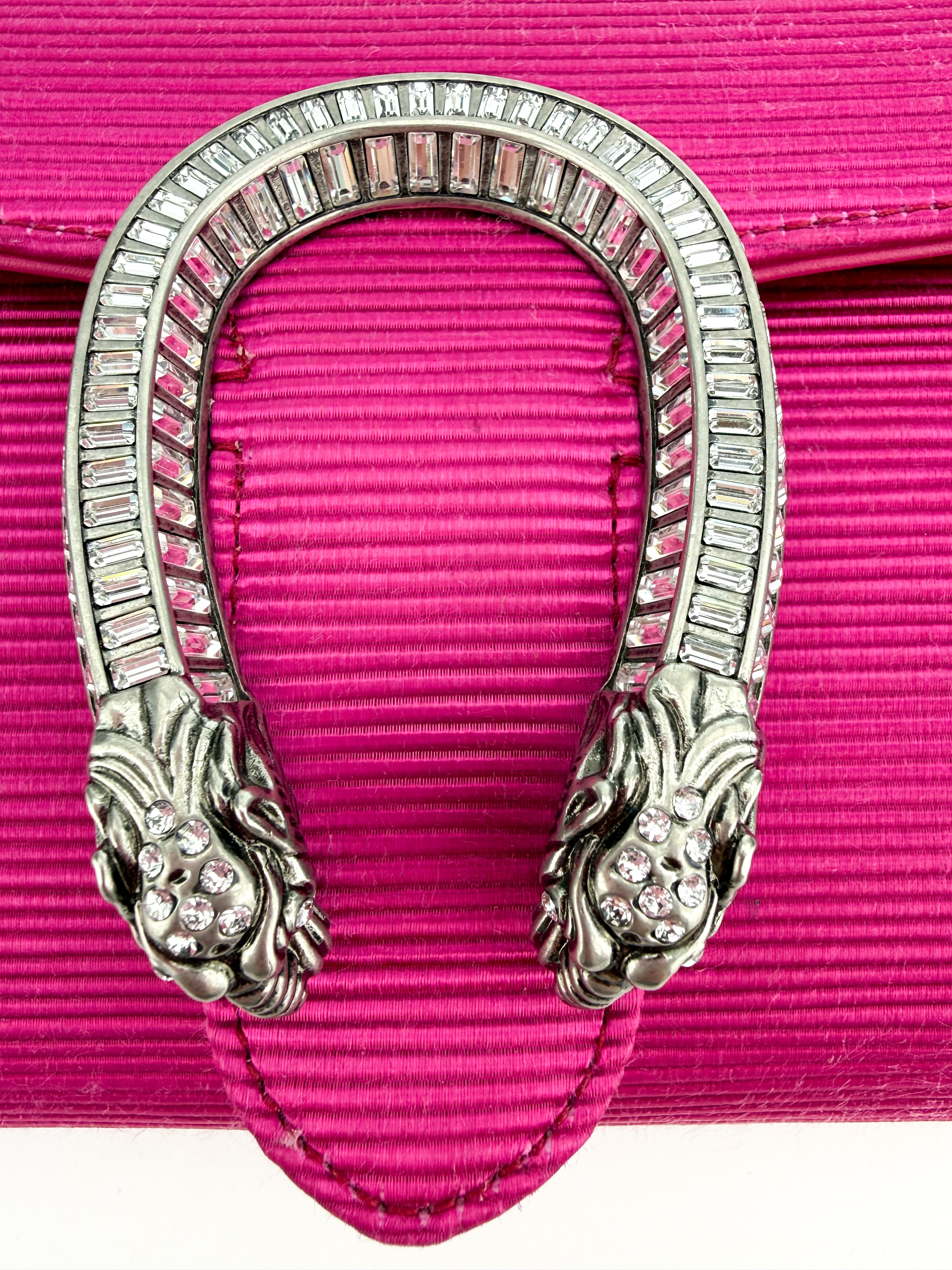 Gucci Dionysus Satin with Crystals Shoulder Bag Pink