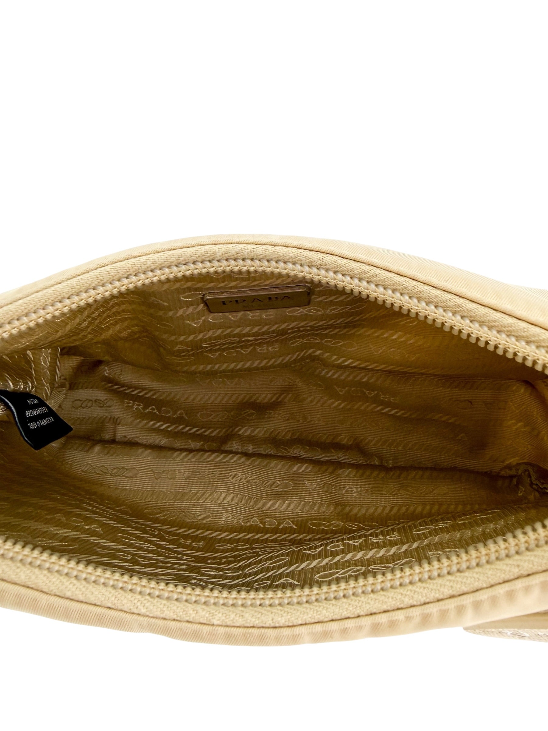 Prada Tessuto Nylon Mini Re-Edition 2000 Bag Beige