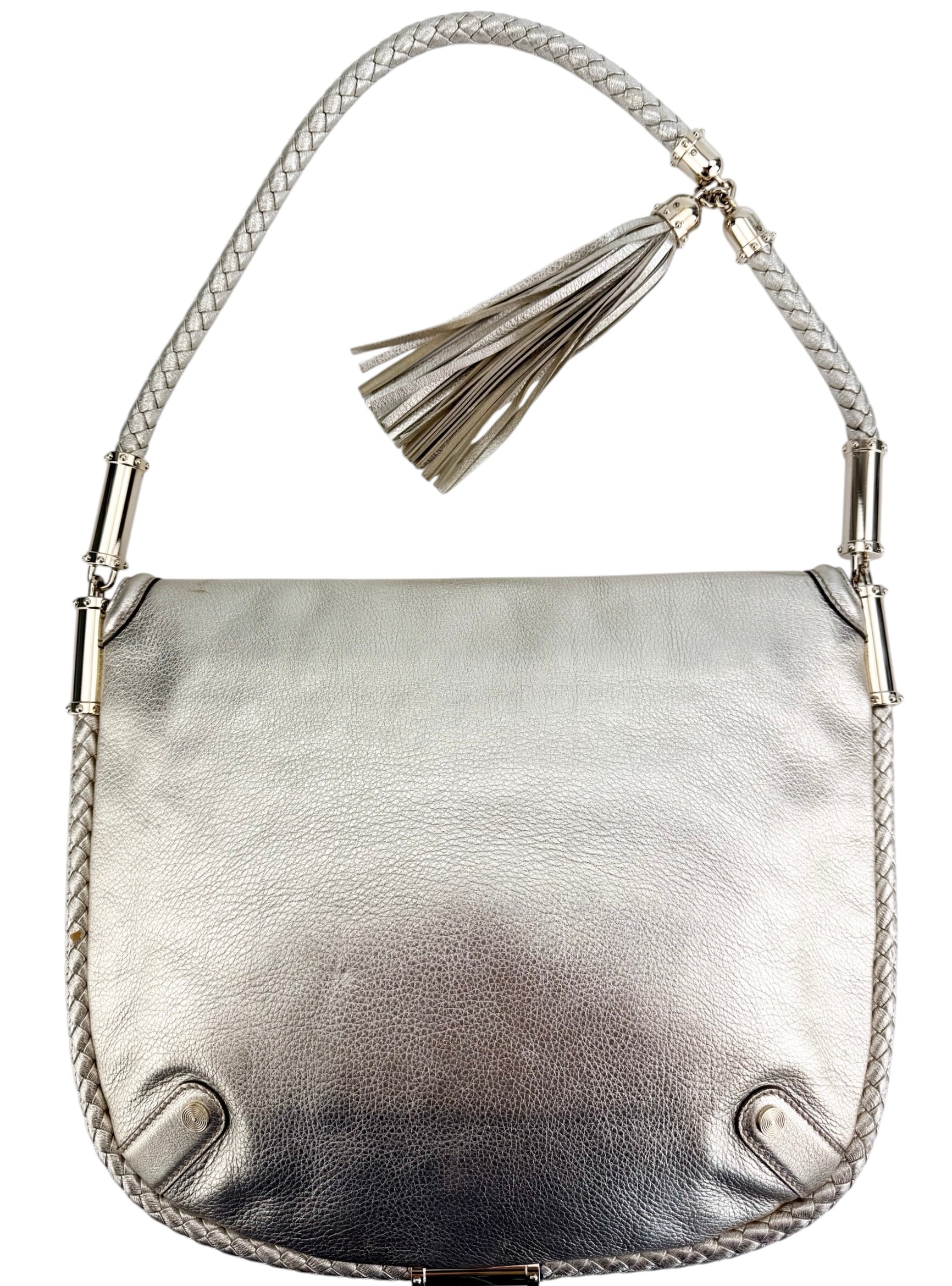 Gucci Britt Tassel Leather Hobo Shoulder Bag Gold