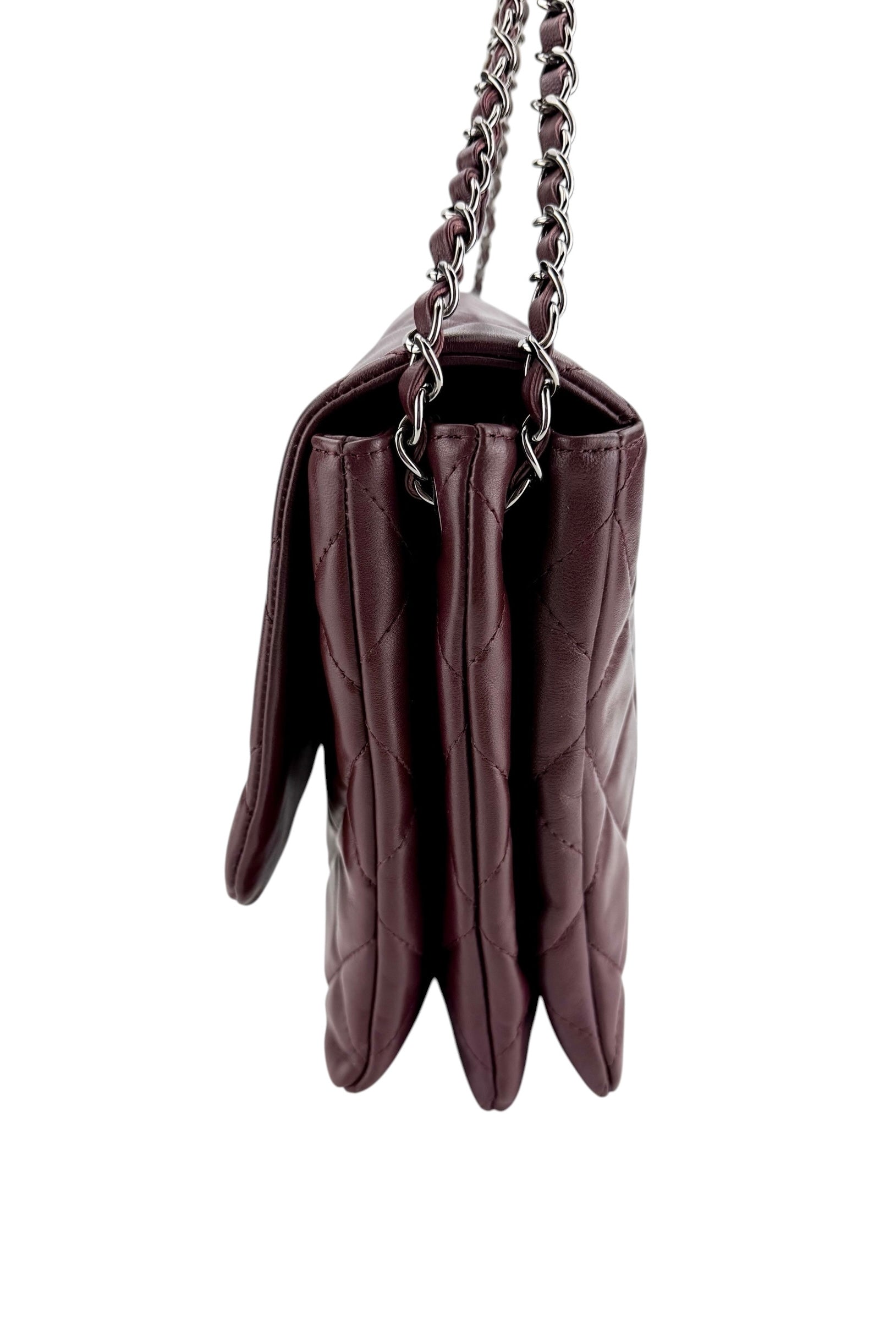 Chanel Quilted CC Accordion Single Flap Bordeaux