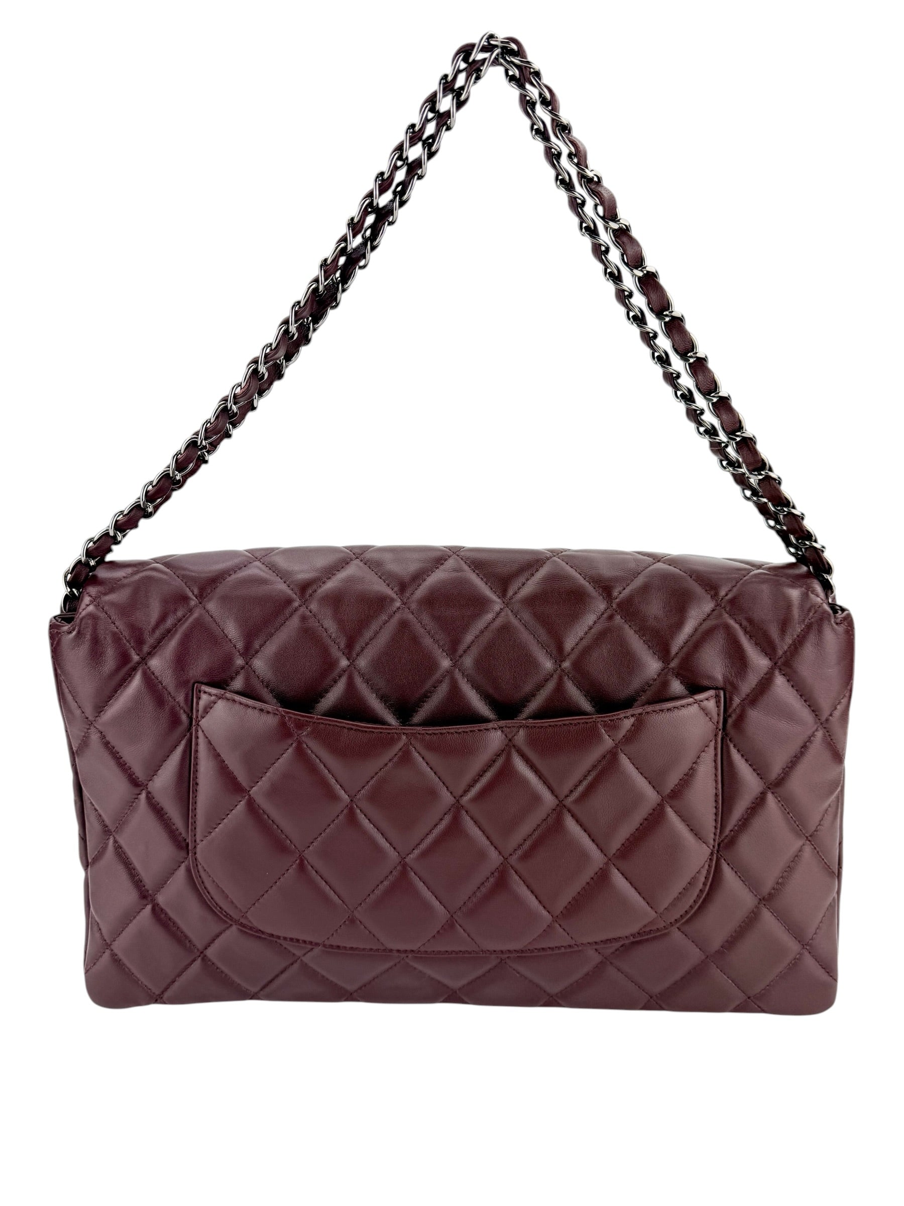 Chanel Quilted CC Accordion Single Flap Bordeaux