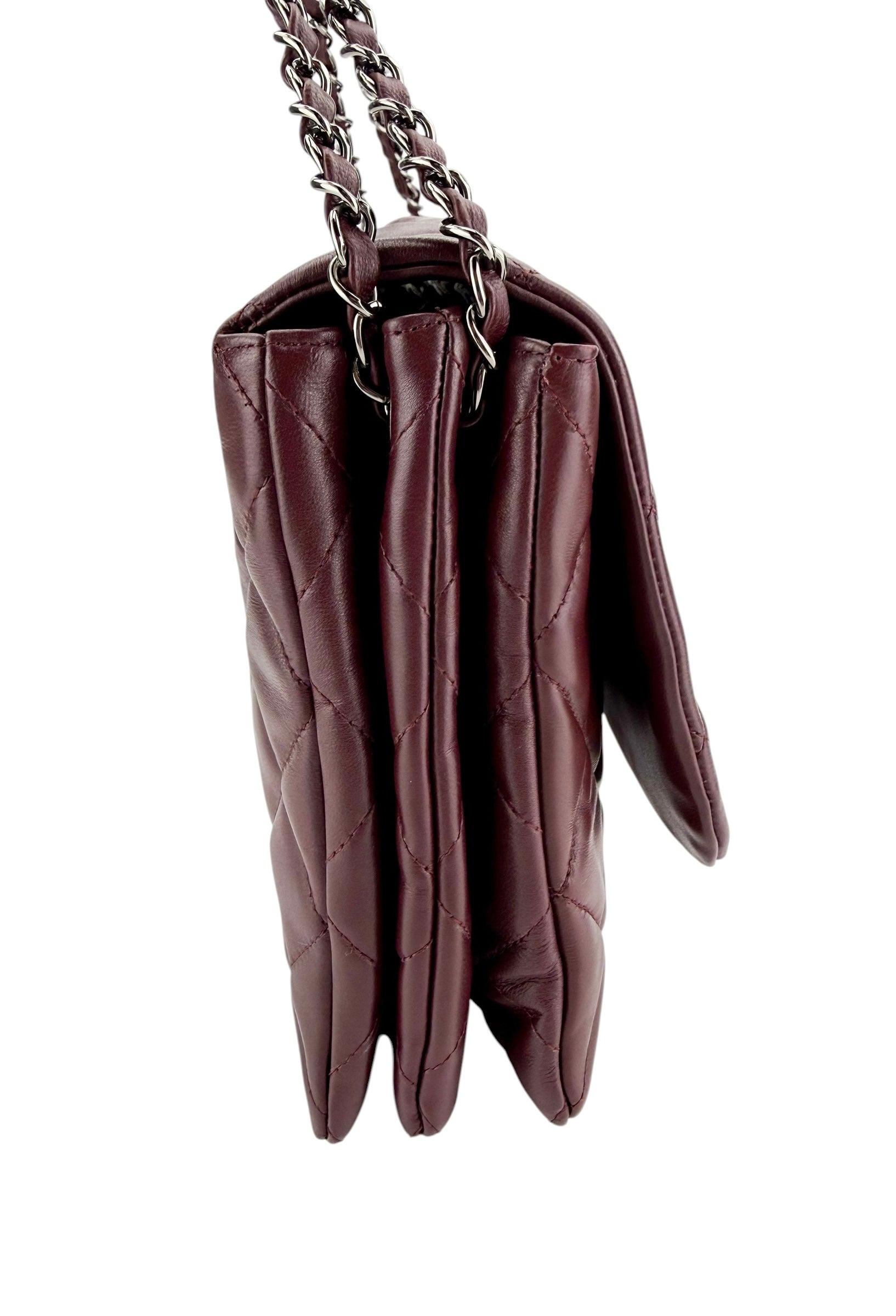 Chanel Quilted CC Accordion Single Flap Bordeaux