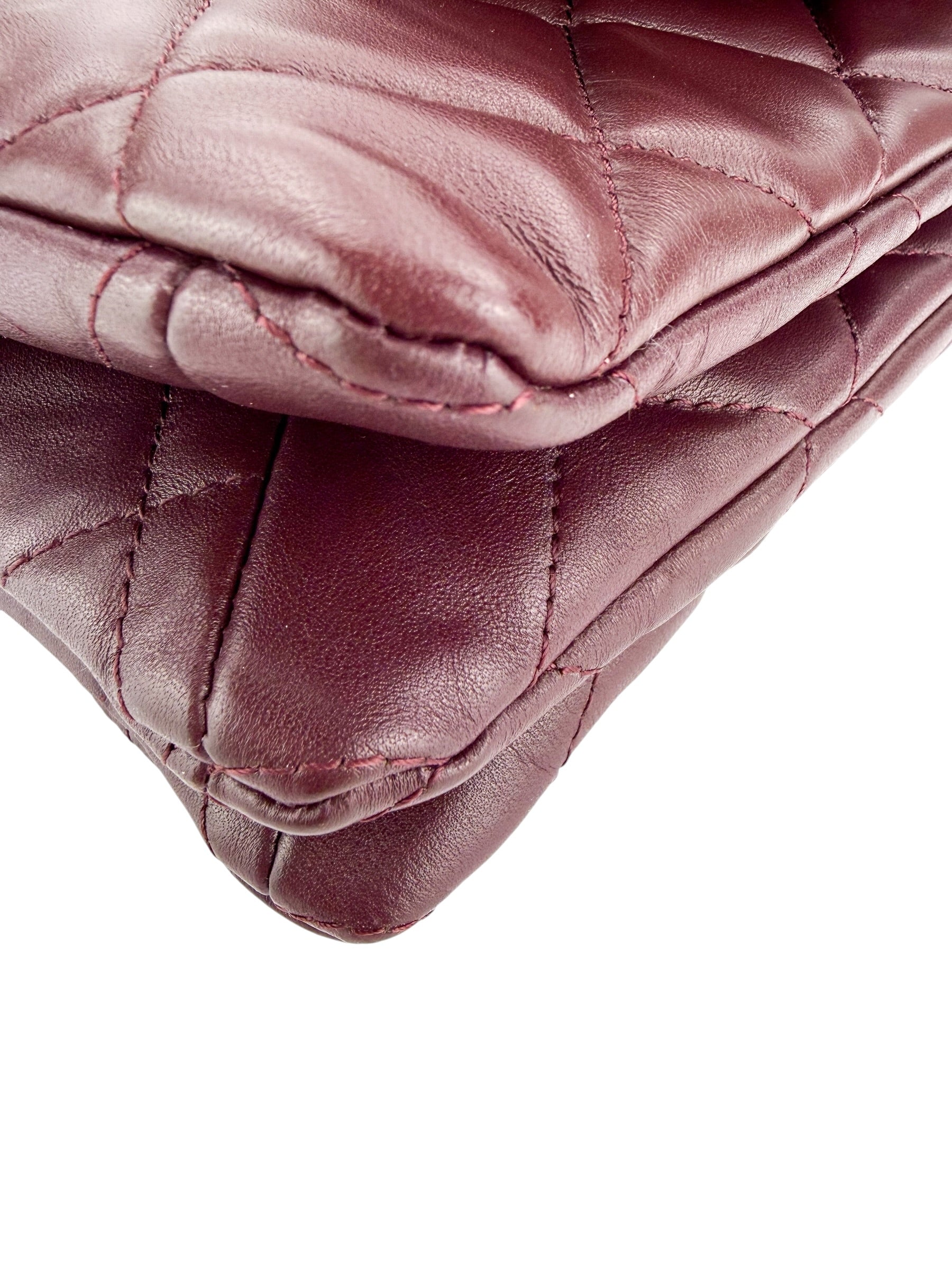 Chanel Quilted CC Accordion Single Flap Bordeaux