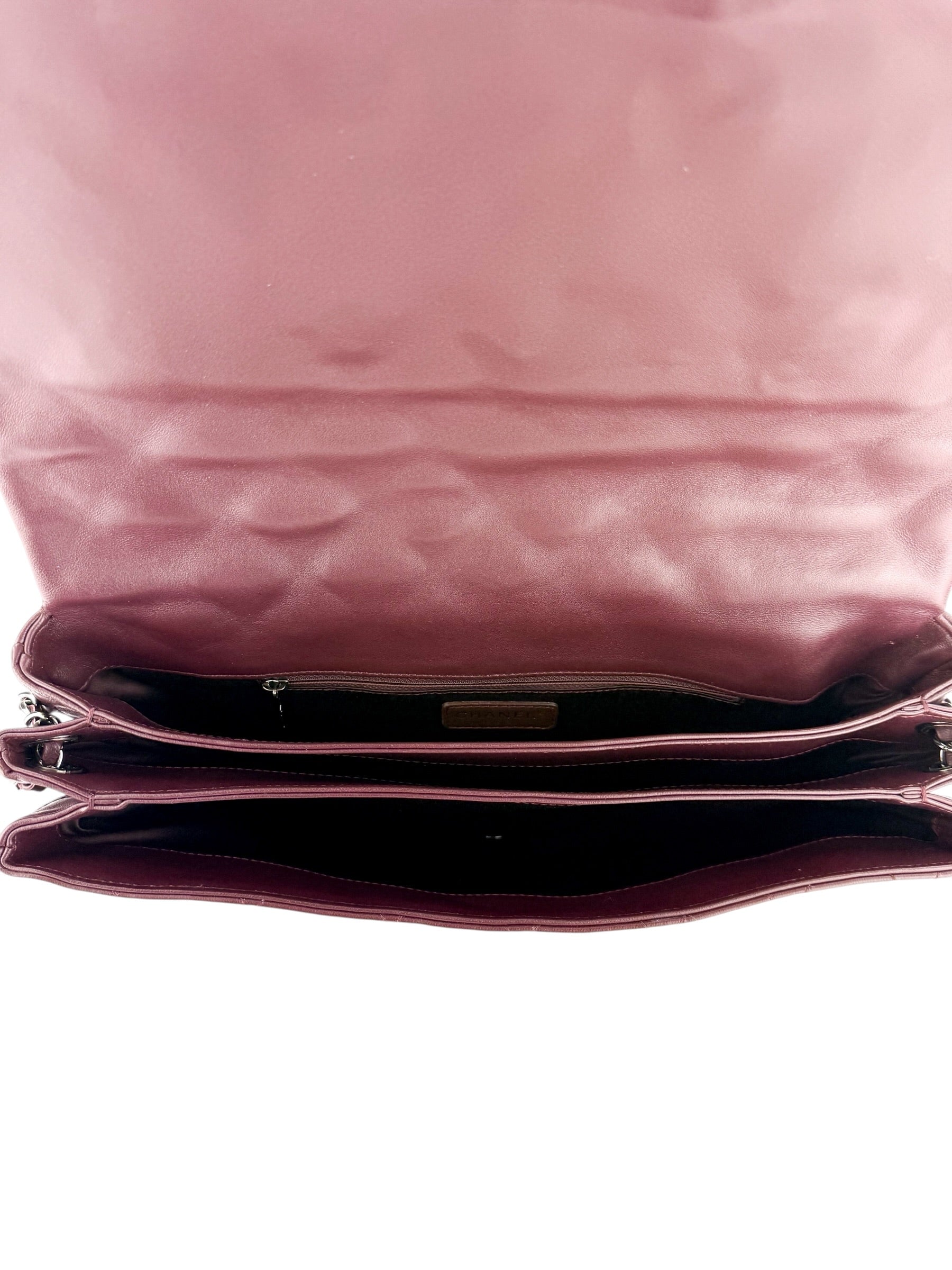 Chanel Quilted CC Accordion Single Flap Bordeaux
