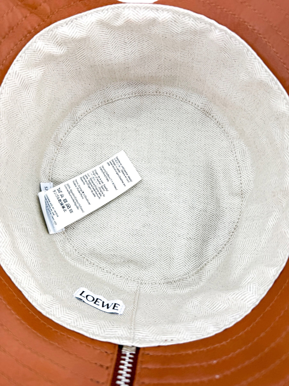 Loewe Leather Anagram Bucket Hat Brown