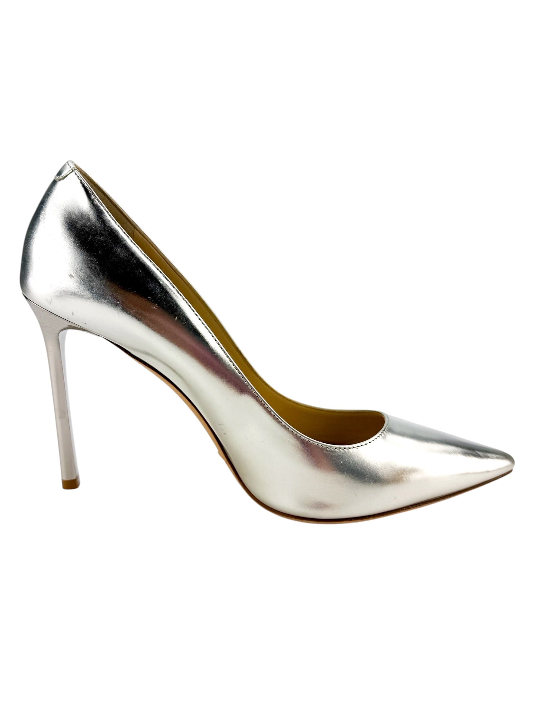 Jimmy Choo Silver Metallic Love Pumps Size 38