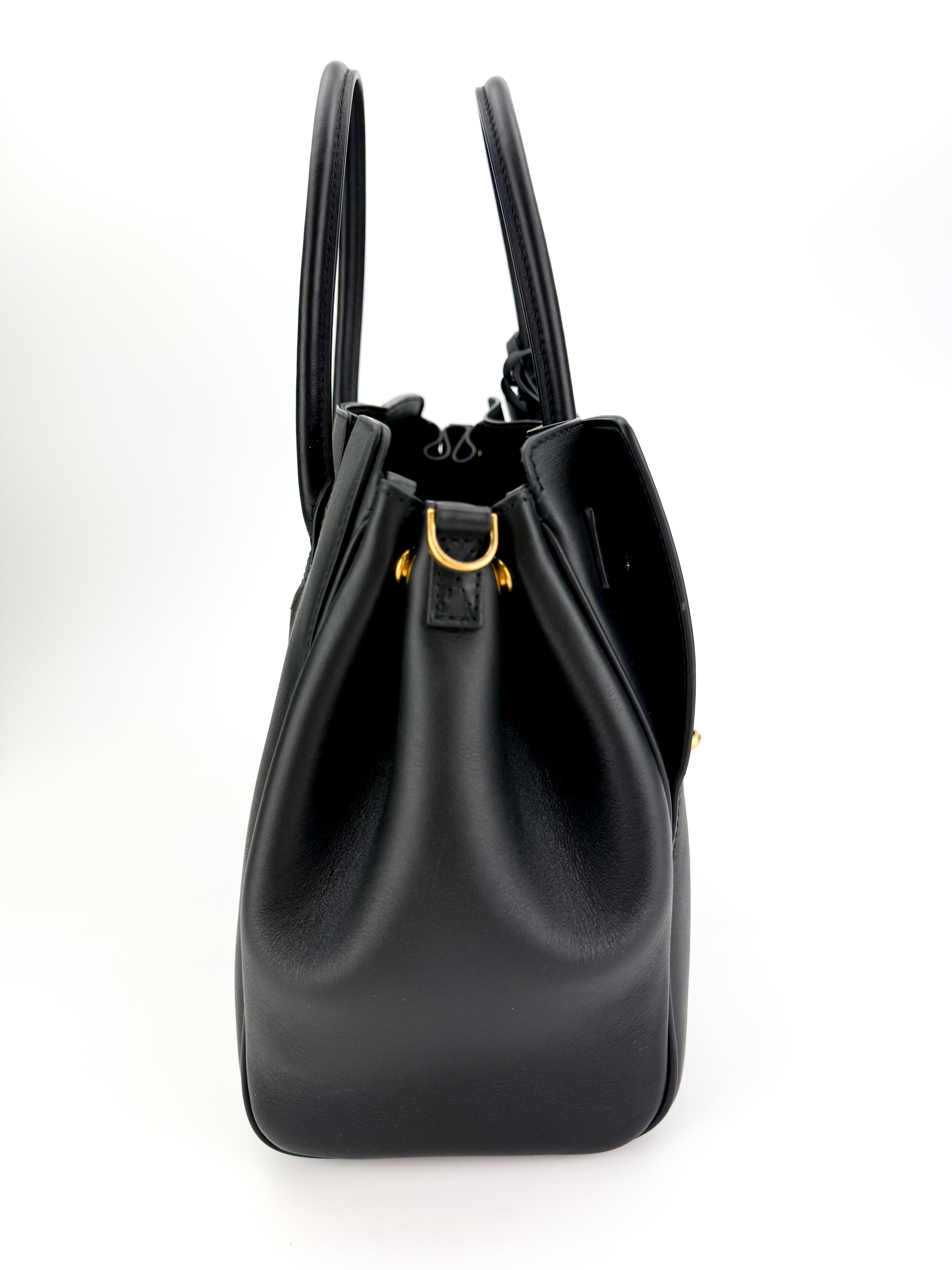 Balenciaga Smooth Calfskin Small Bel Air Carry All Bag Black