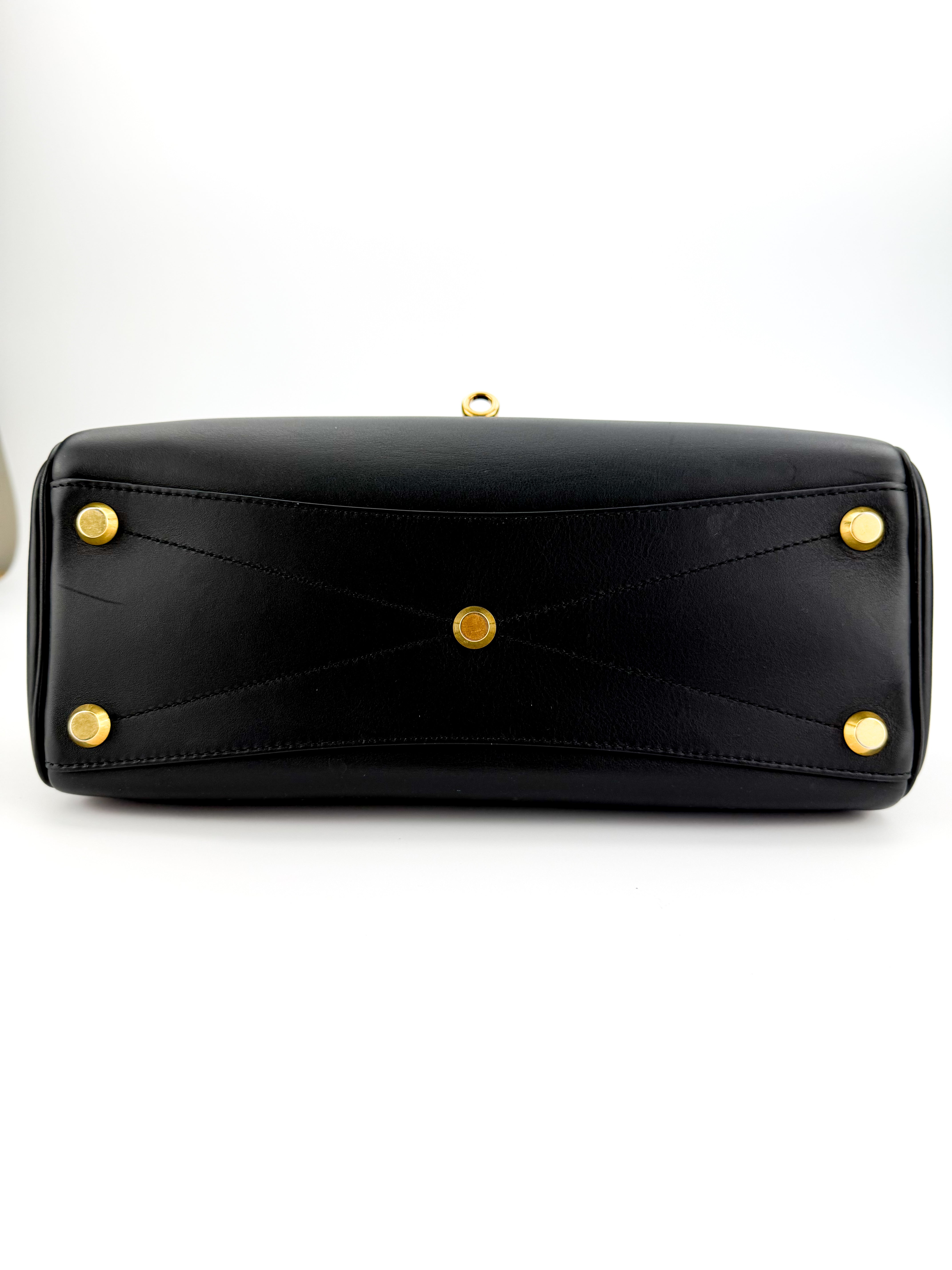 Balenciaga Smooth Calfskin Small Bel Air Carry All Bag Black