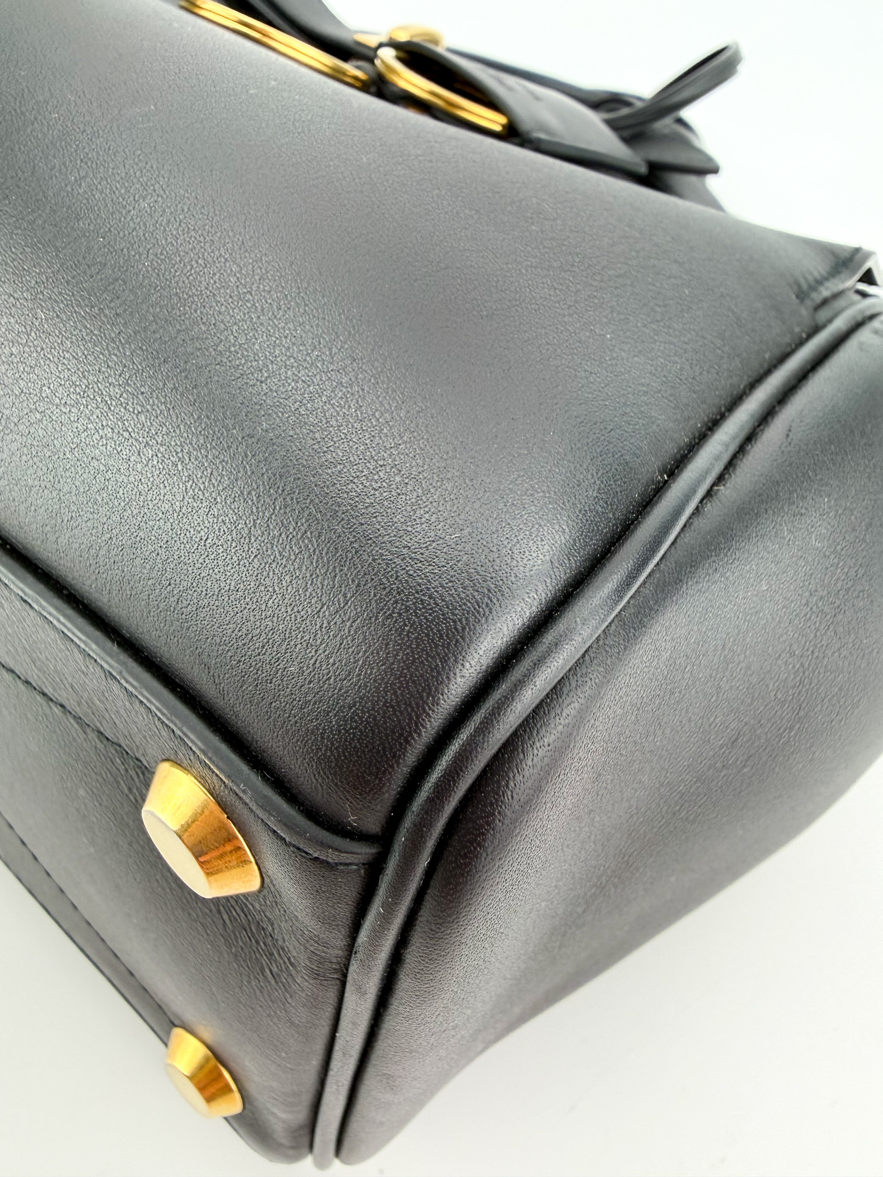 Balenciaga Smooth Calfskin Small Bel Air Carry All Bag Black