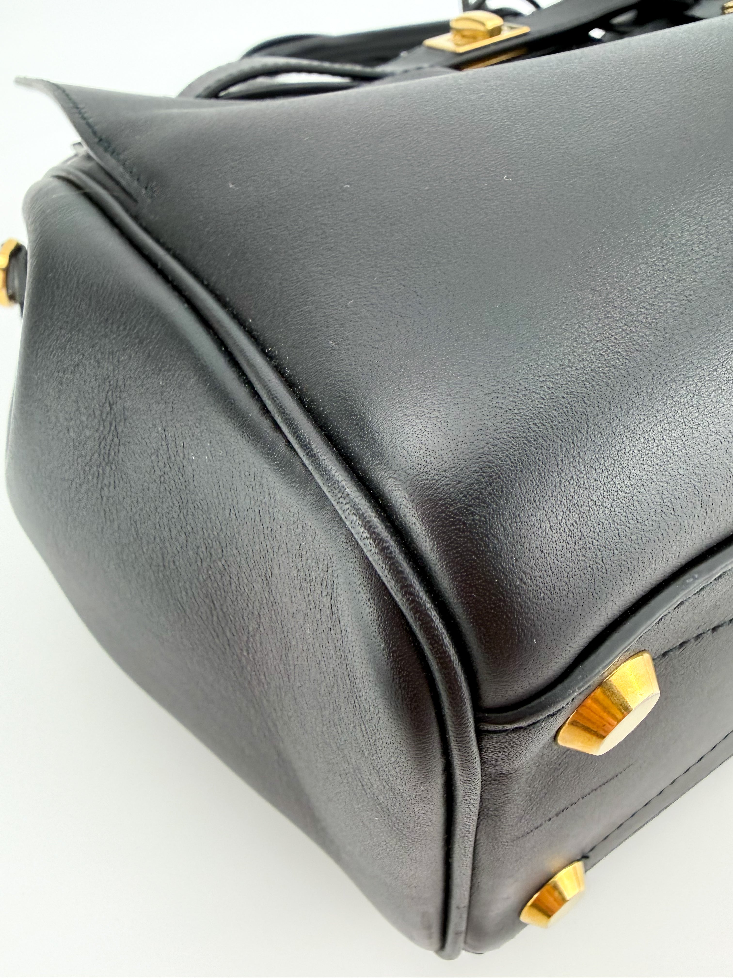 Balenciaga Smooth Calfskin Small Bel Air Carry All Bag Black