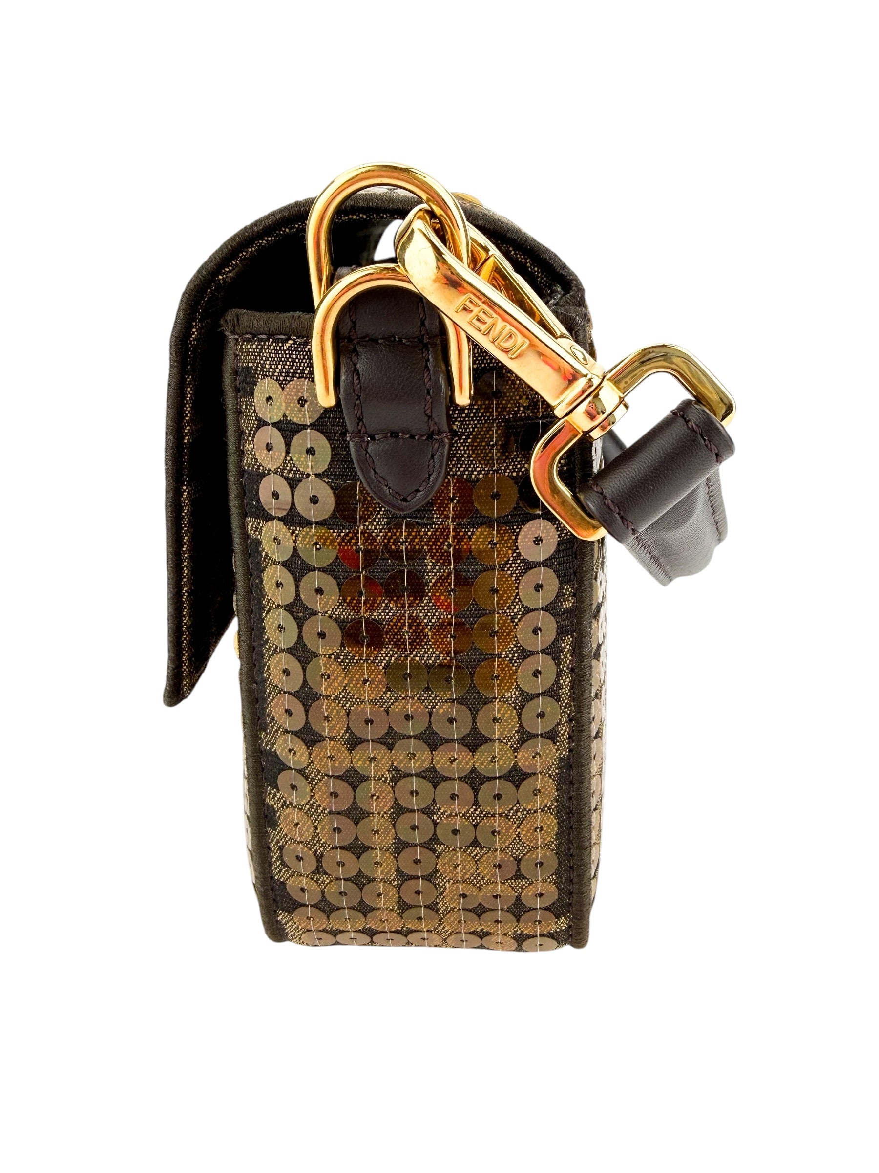Fendi Re-Edition Zucca Canvas Sequin Baguette (Full Set)