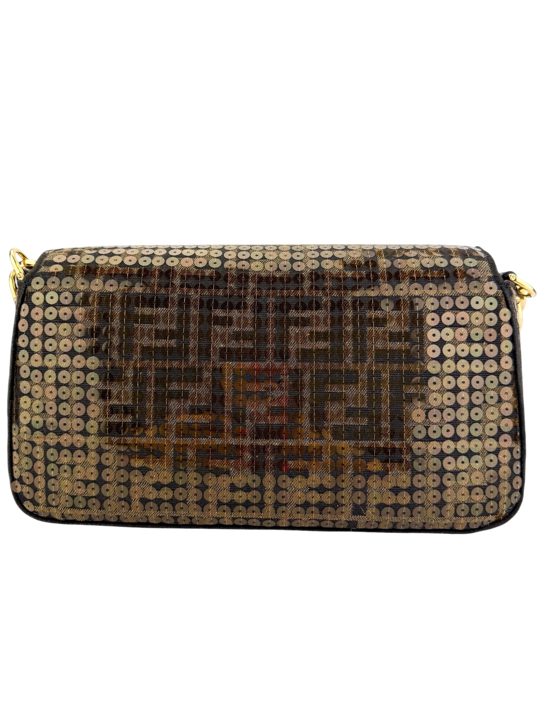 Fendi Re-Edition Zucca Canvas Sequin Baguette (Full Set)