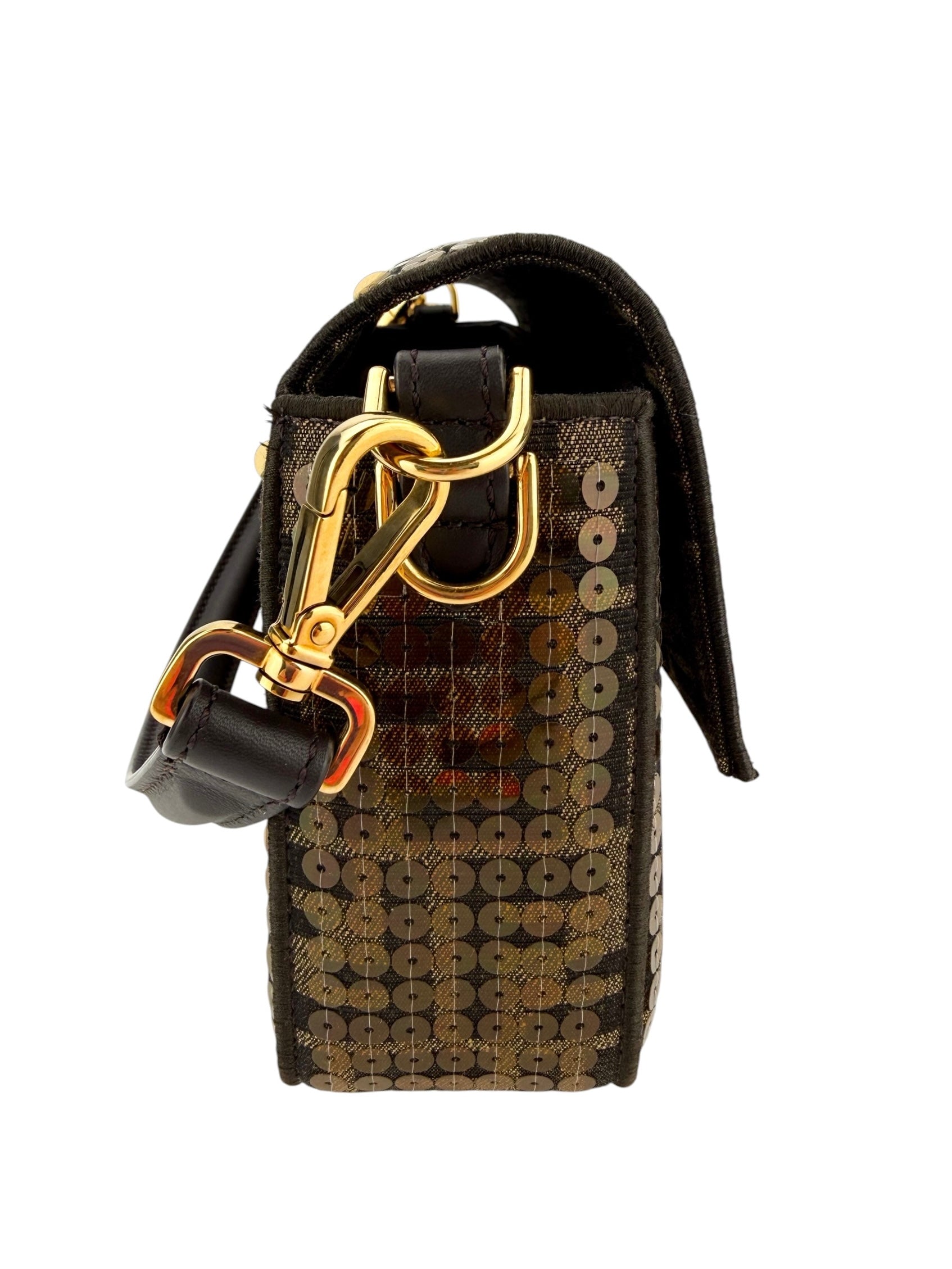 Fendi Re-Edition Zucca Canvas Sequin Baguette (Full Set)