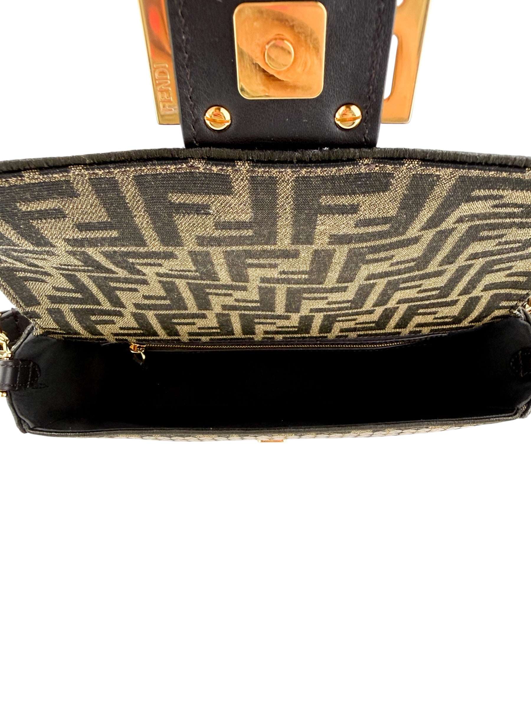 Fendi Re-Edition Zucca Canvas Sequin Baguette (Full Set)