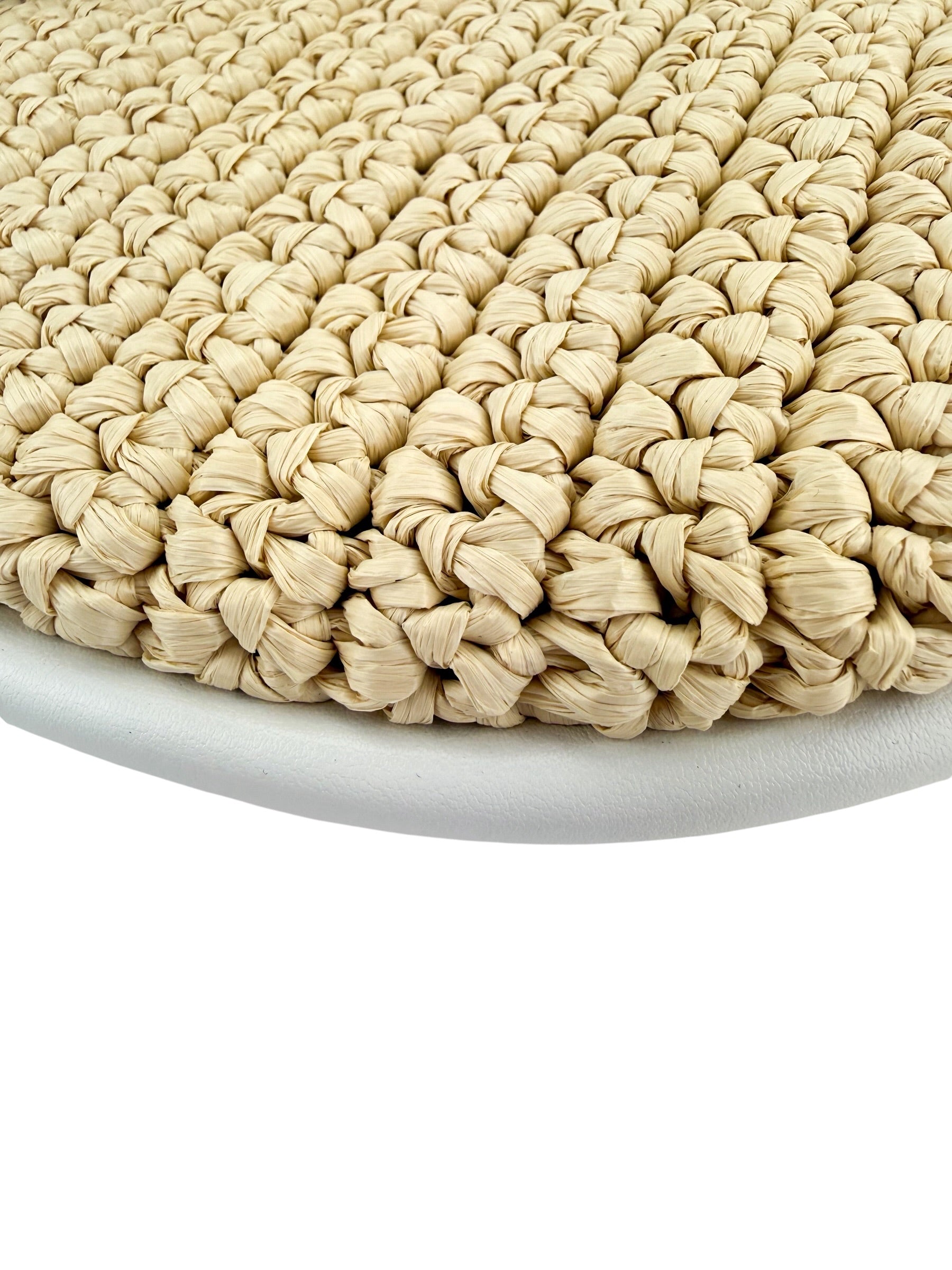 Bottega Veneta Gemelli Raffia Bag Natural White