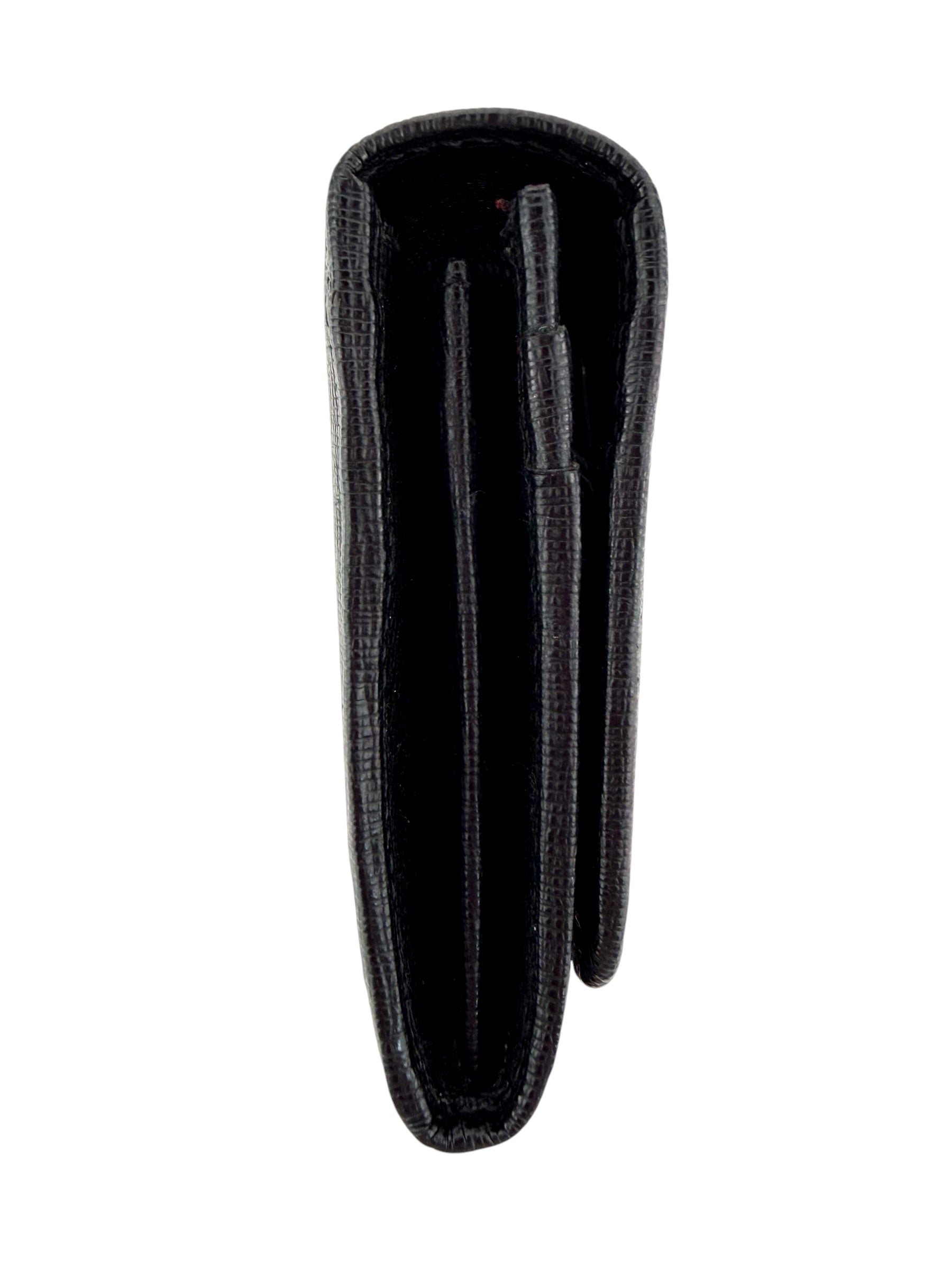 Fendi Leather Continental Wallet Black
