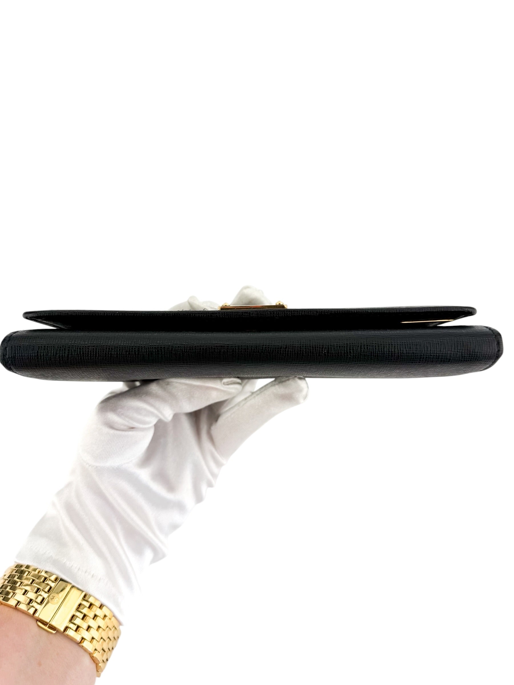 Fendi Leather Continental Wallet Black