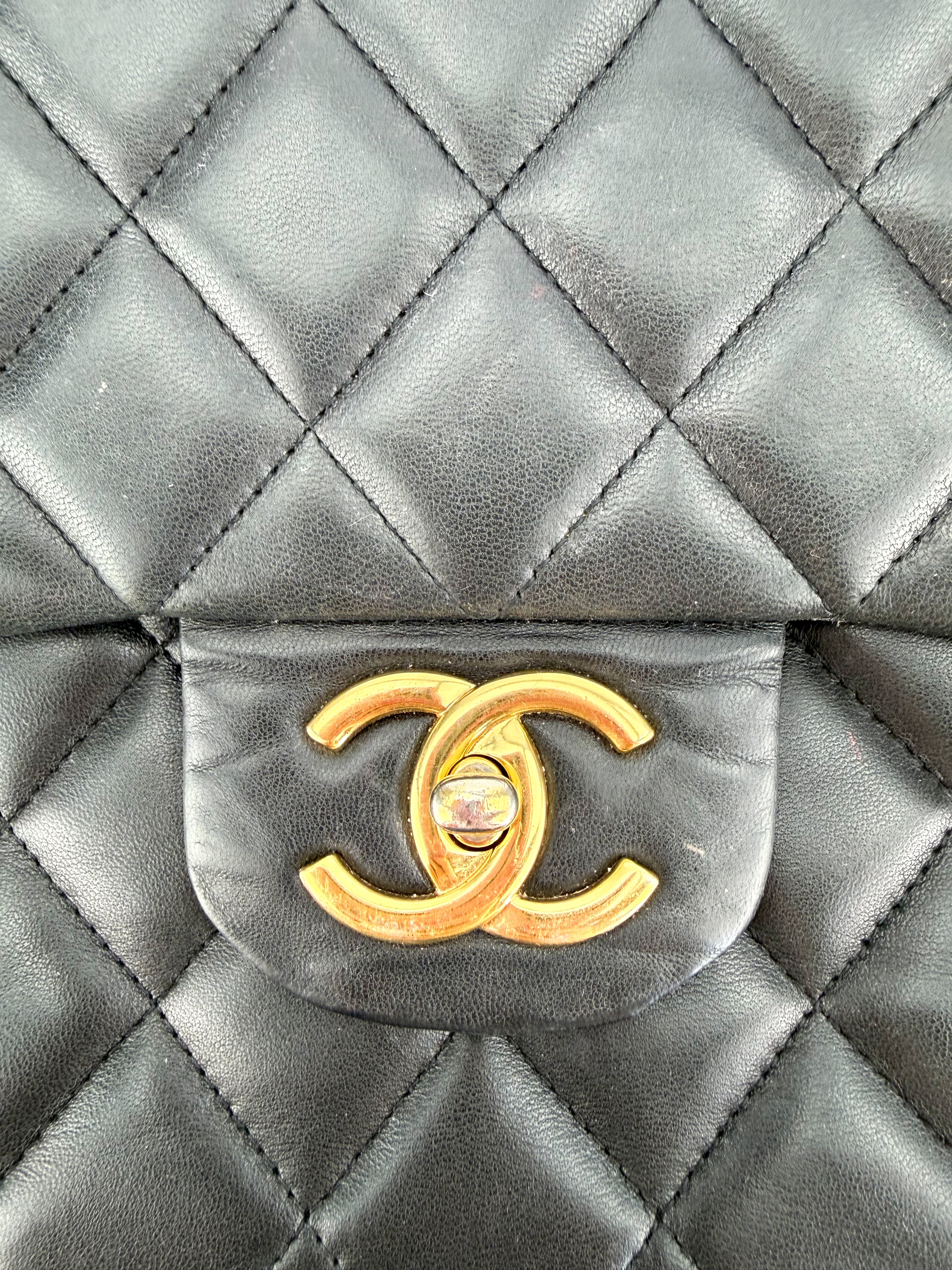 Chanel Lambskin Quilted Maxi Double Flap Black