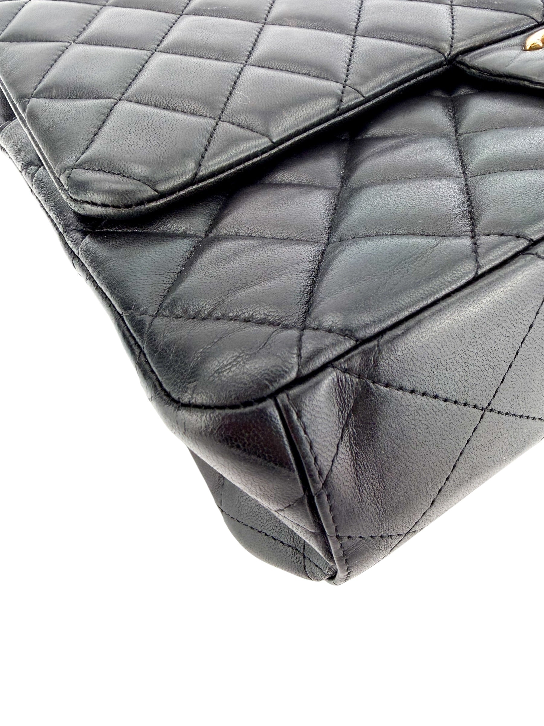 Chanel Lambskin Quilted Maxi Double Flap Black