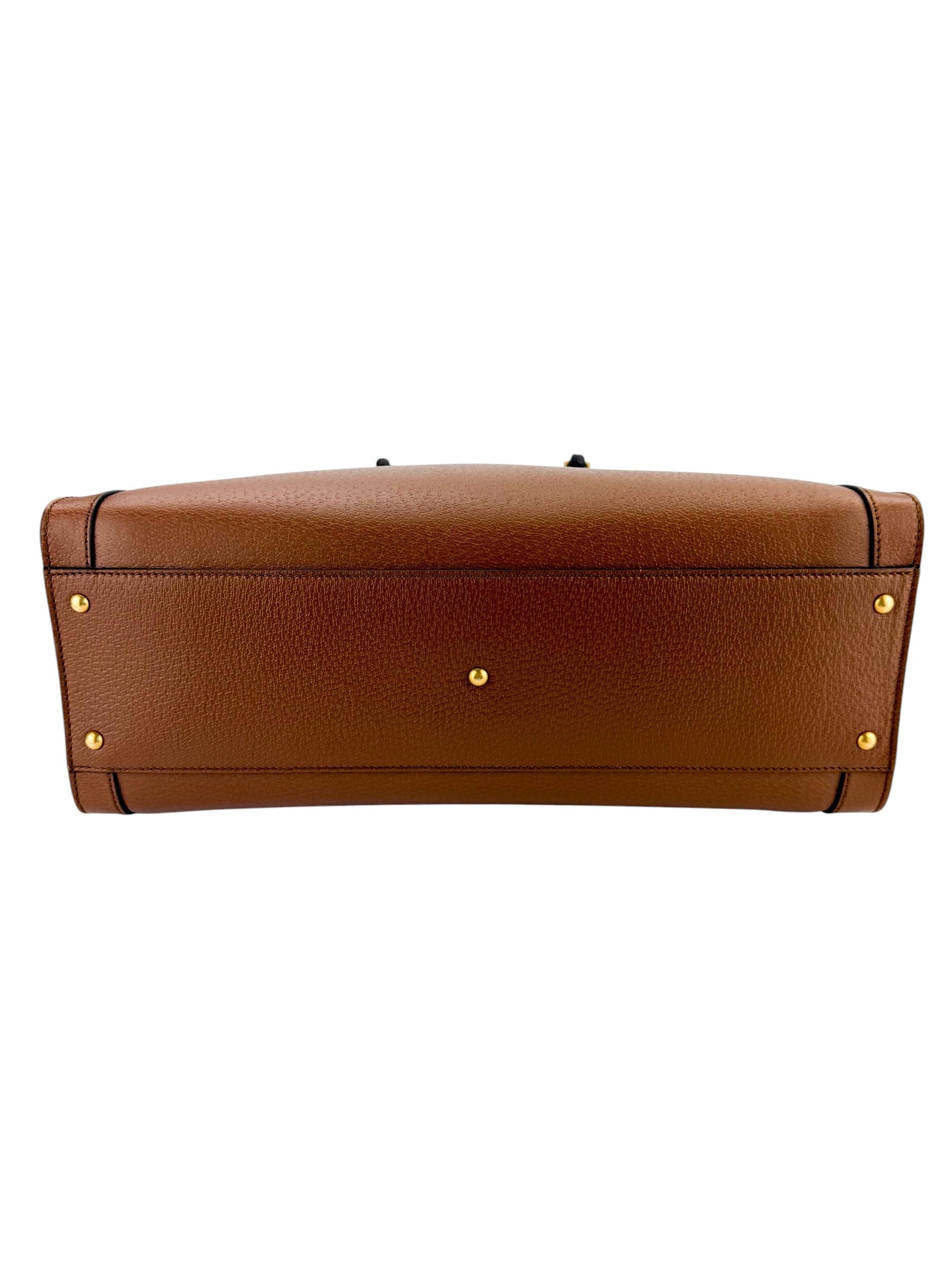 Gucci Calfskin Bamboo Large Diana Tote Bag Cuir