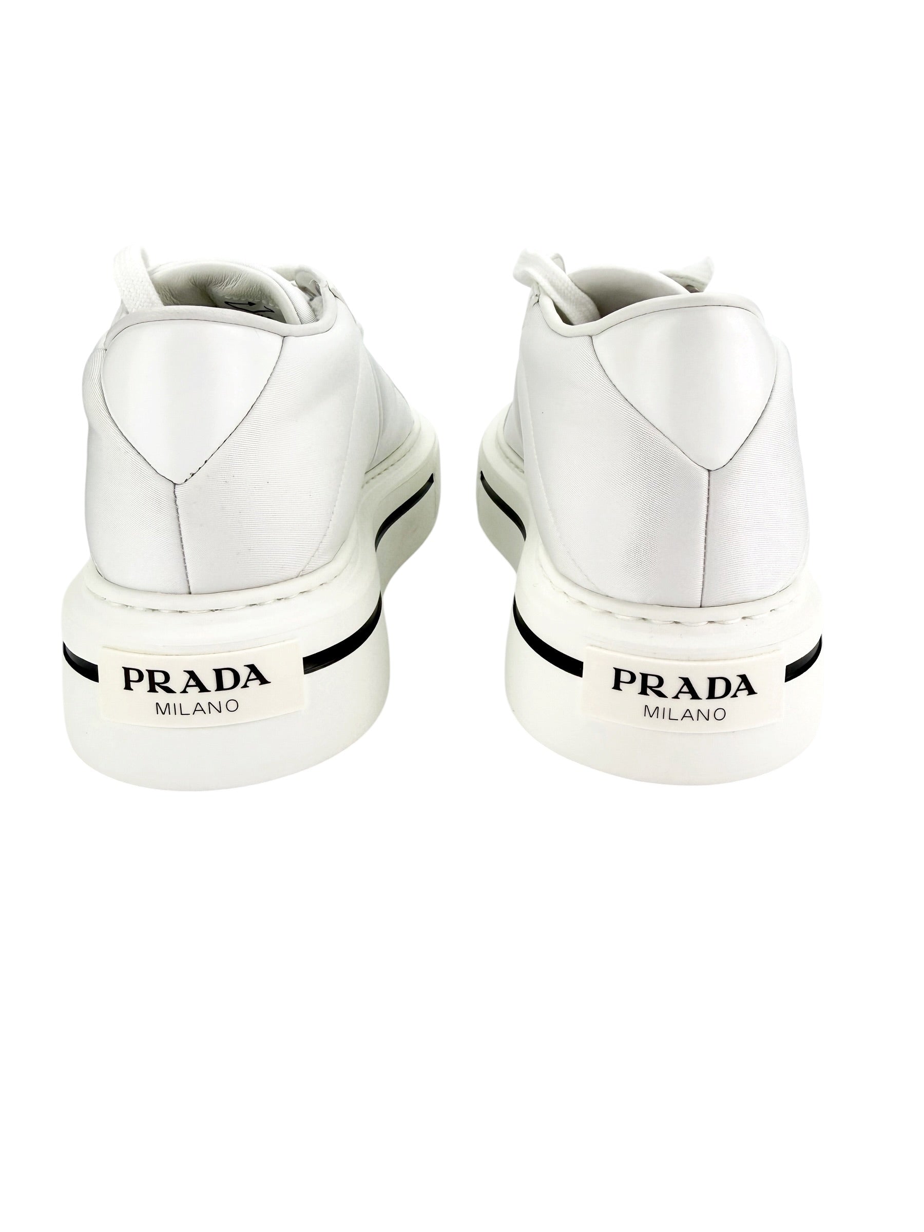 Prada Re-Nylon Gabardine Spazzolato Low Top Sneaker Size 38.5 (NIB)