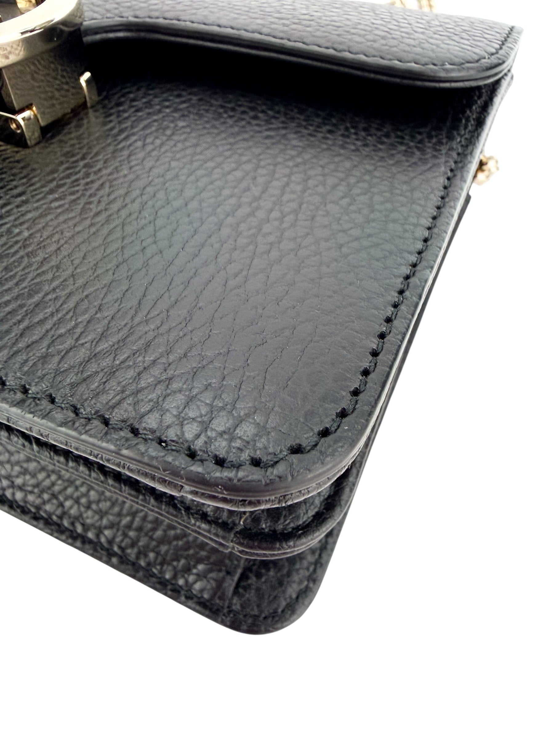 Gucci Dollar Calfskin Small Interlocking GG Shoulder Bag Black