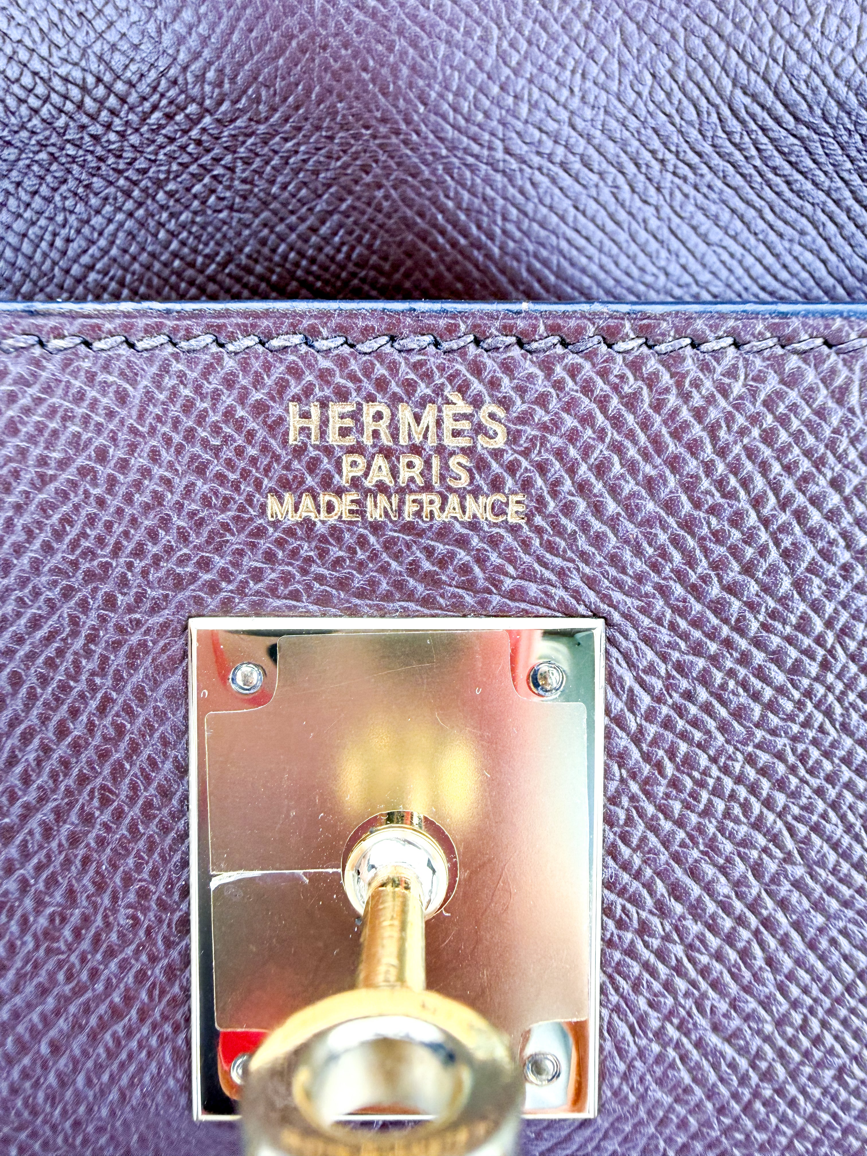 Hermes Courchevel Kelly Sellier 32 Havana Stamp Square C (1999)