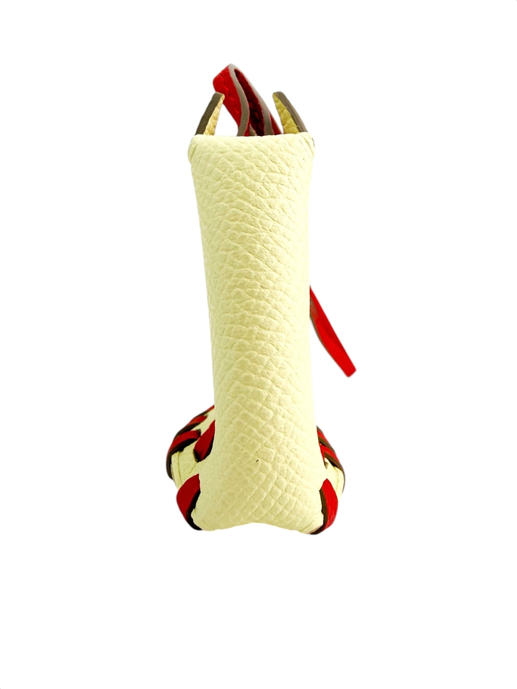 Hermes Cheval Tresse Epsom Bag Charm Jaune Milton / Rouge Radieux