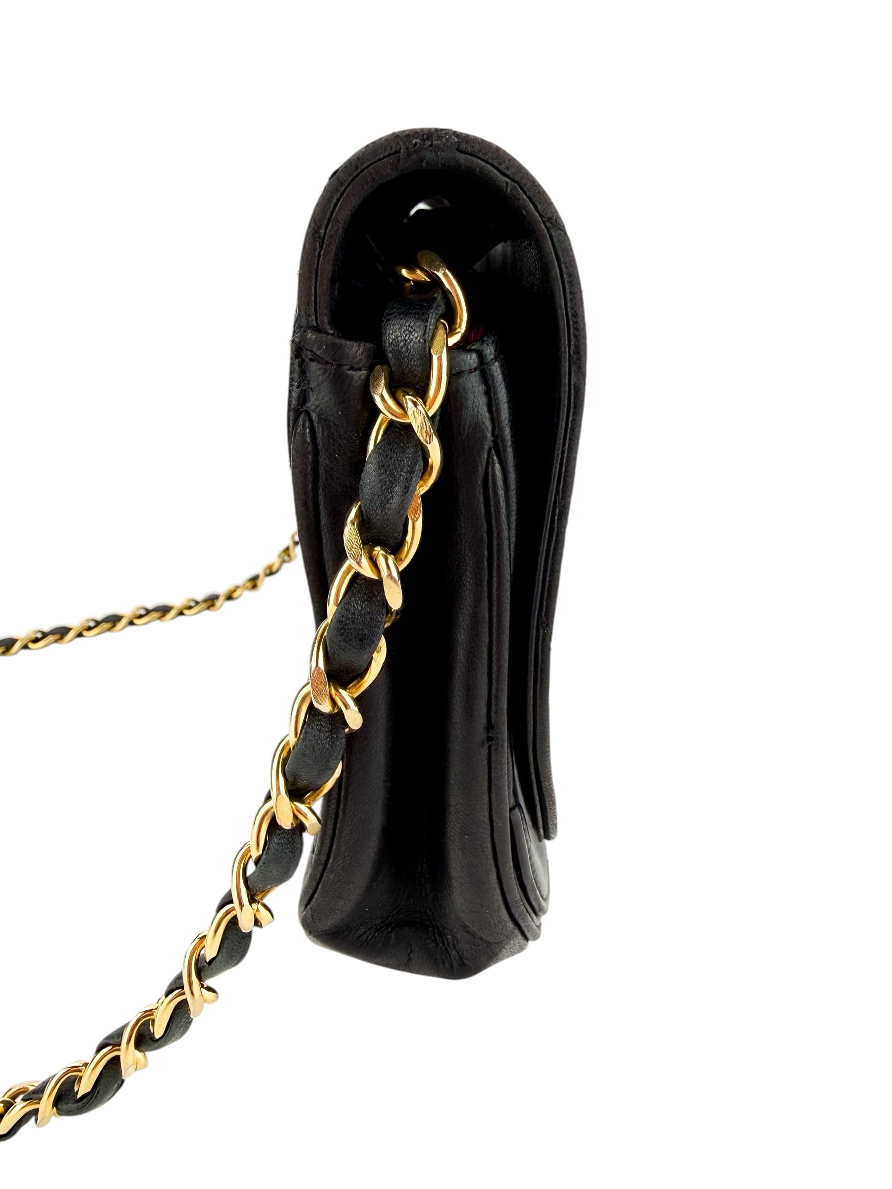 Chanel Vintage Lambskin Half Moon Flap Bag