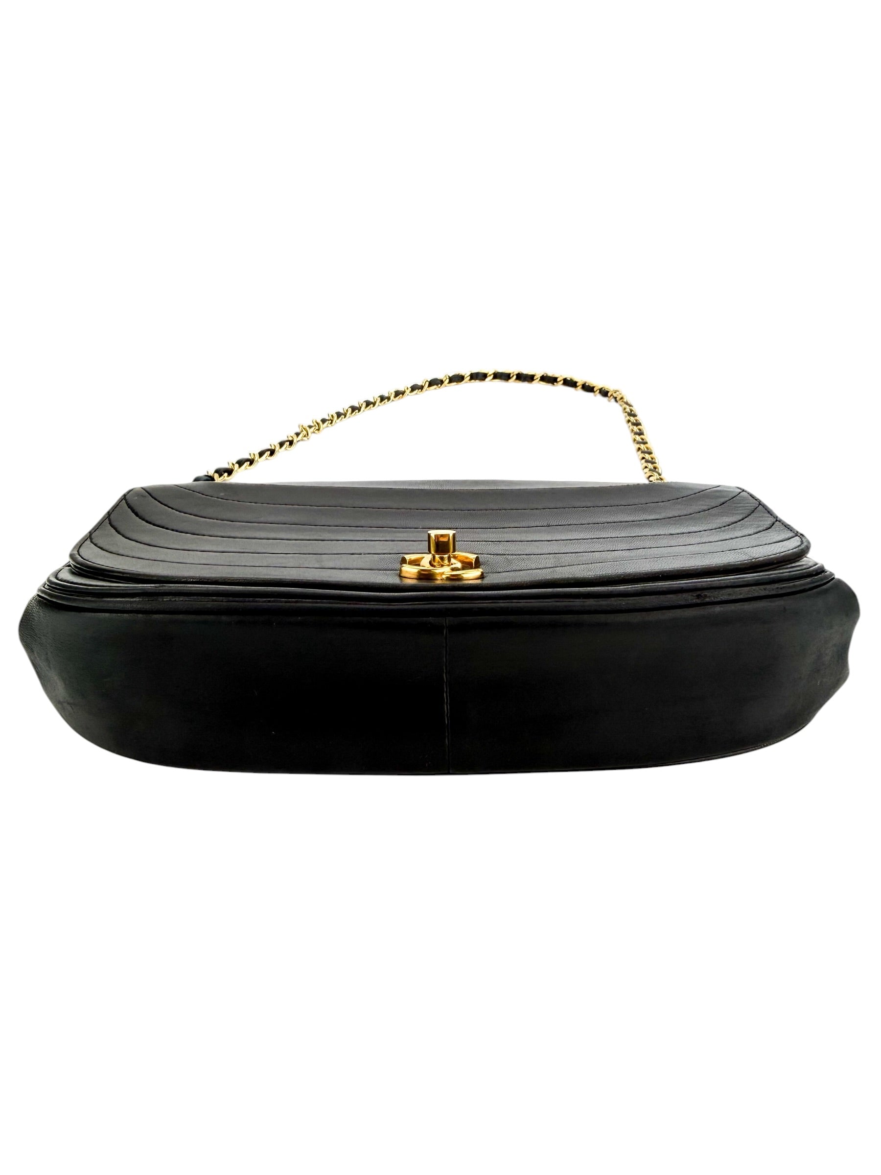 Chanel Vintage Lambskin Half Moon Flap Bag