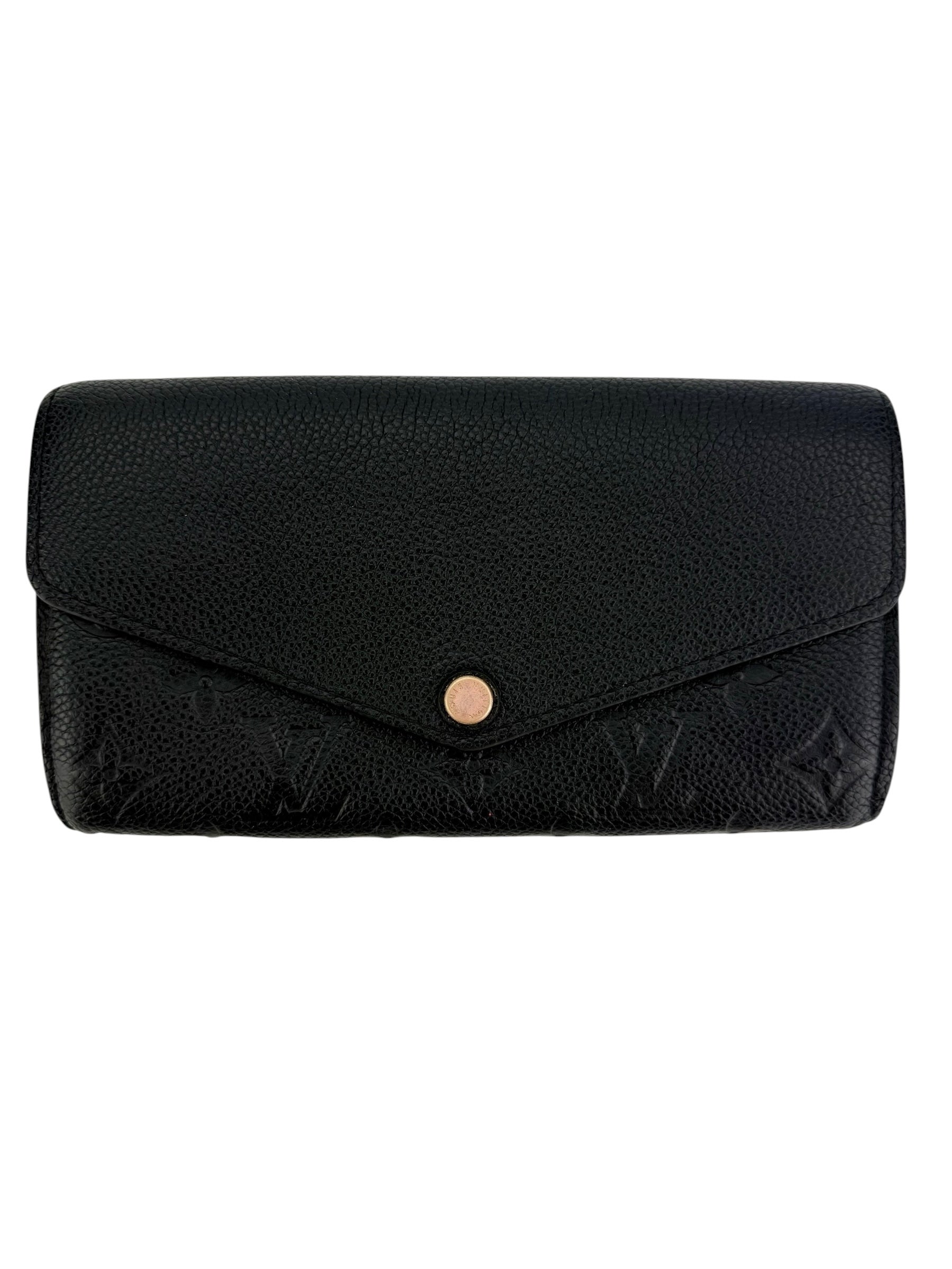Louis Vuitton Monogram Empriente Leather Sarah Wallet NM Black