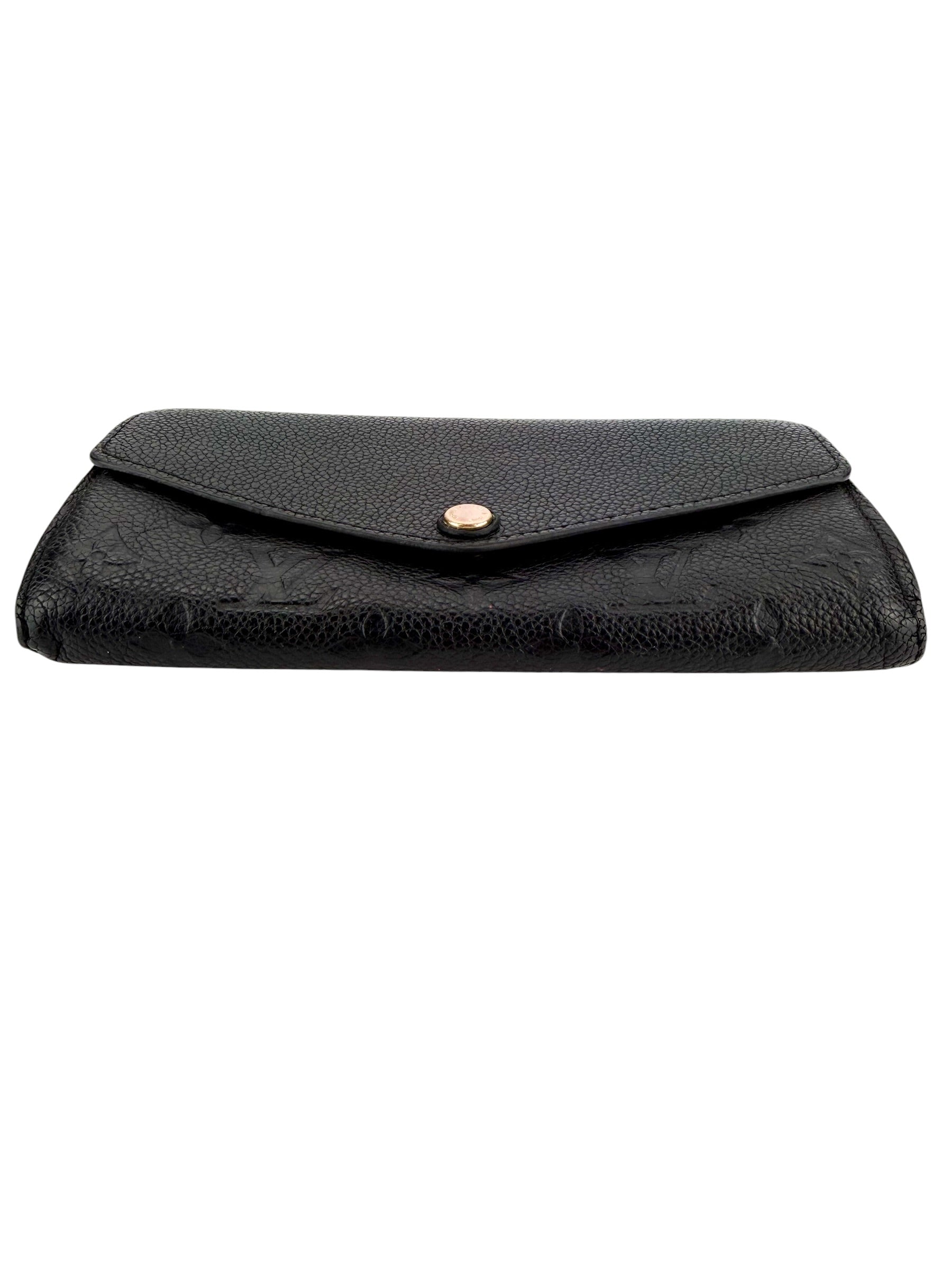 Louis Vuitton Monogram Empriente Leather Sarah Wallet NM Black