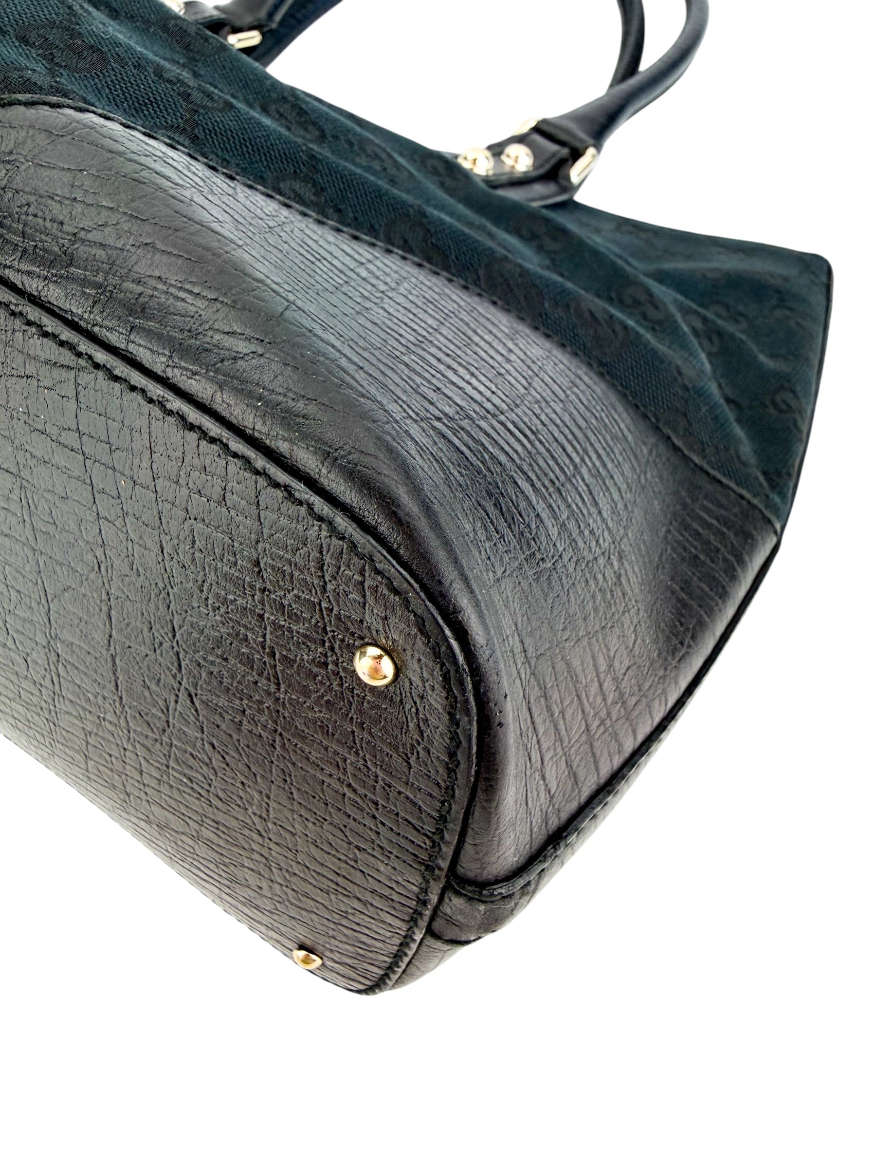 Gucci GG Canvas Hasler Tote Black