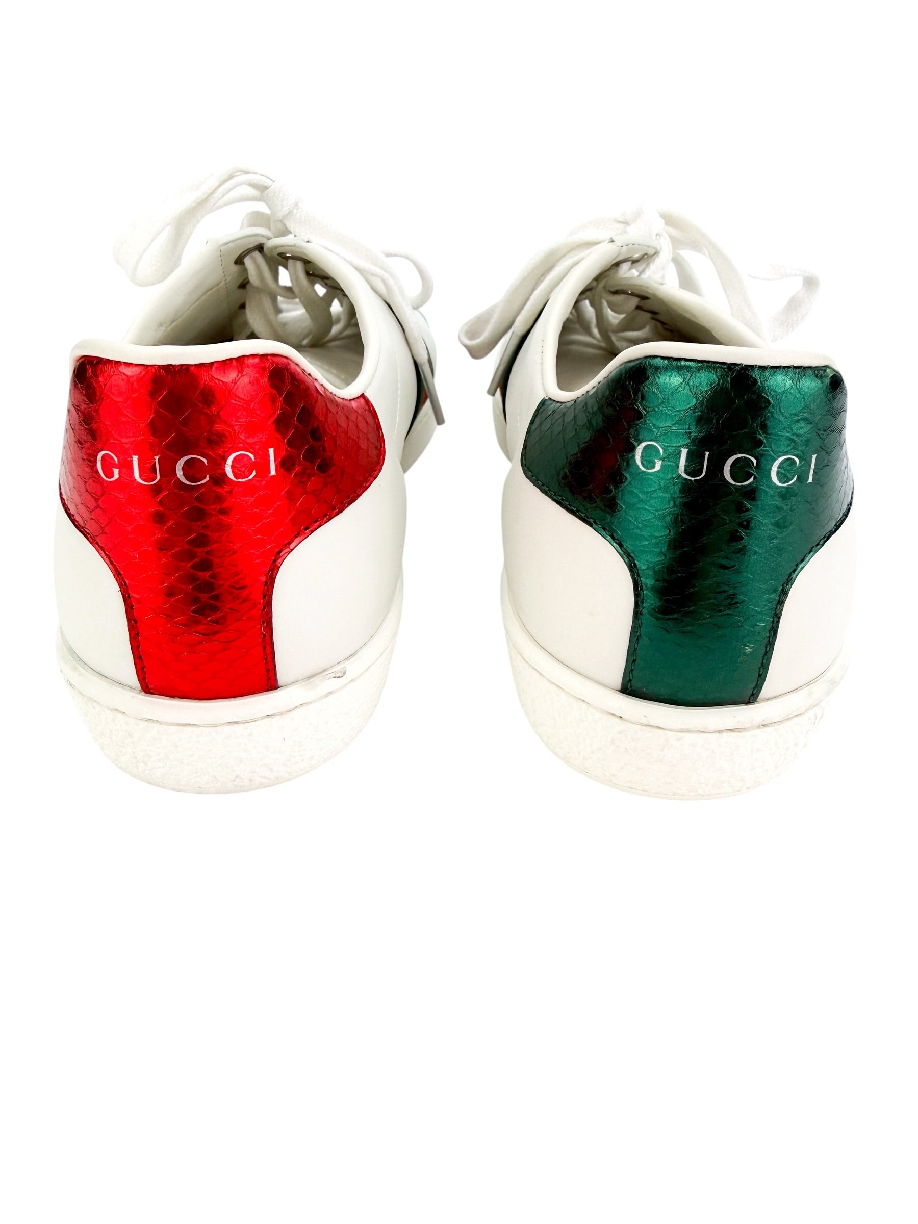 Gucci Calfskin Ayers Bee Embroidered Ace Sneakers Size 38
