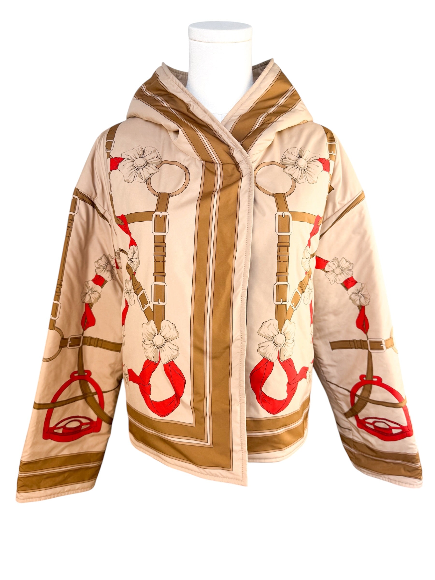 Hermes Grand Manege Reversible Jacket Beige Albinos Size FR 36