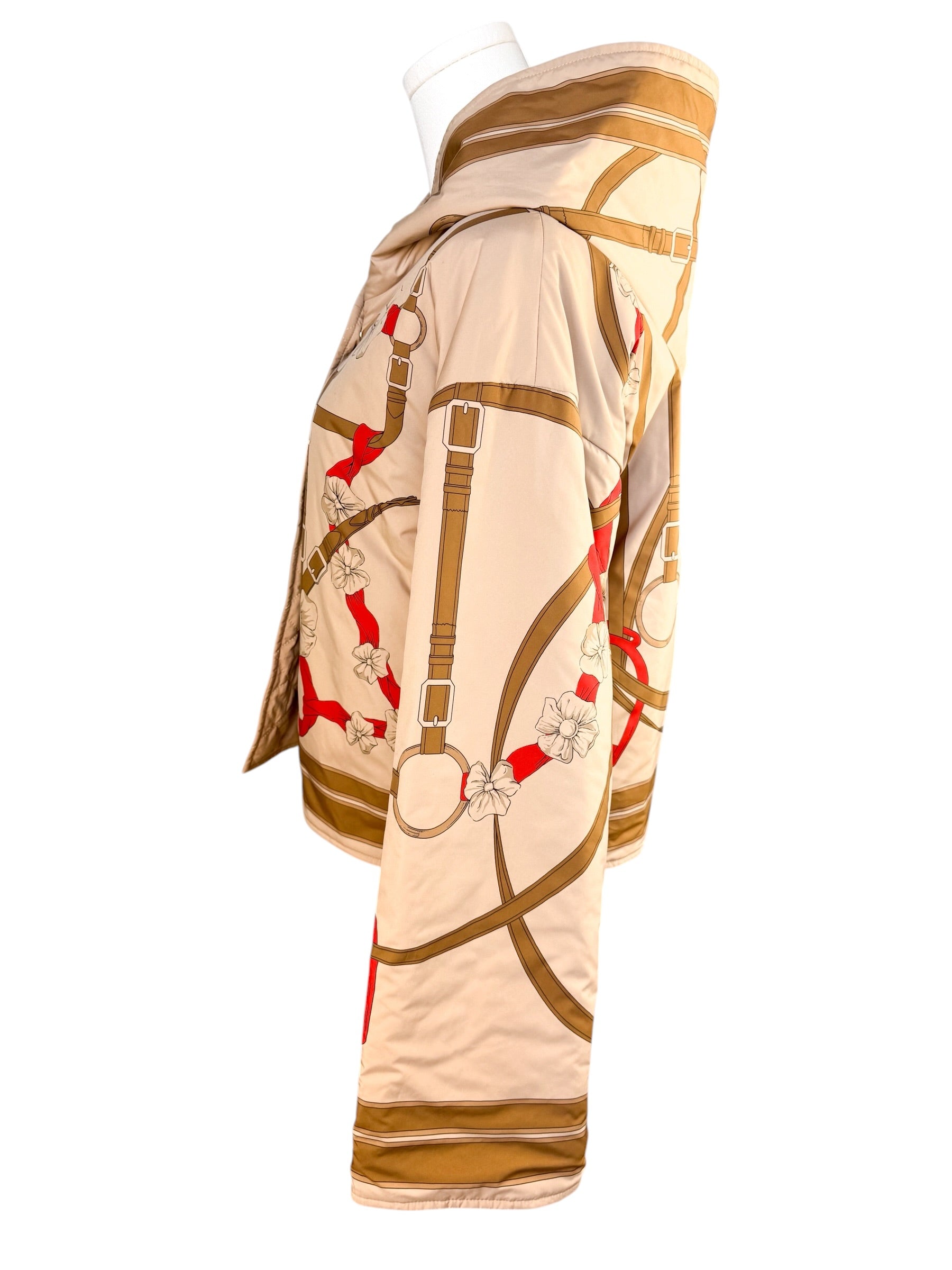 Hermes Grand Manege Reversible Jacket Beige Albinos Size FR 36