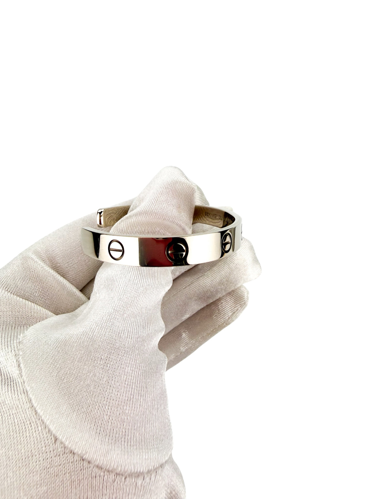 Cartier 18K White Gold LOVE Cuff Bracelet 16