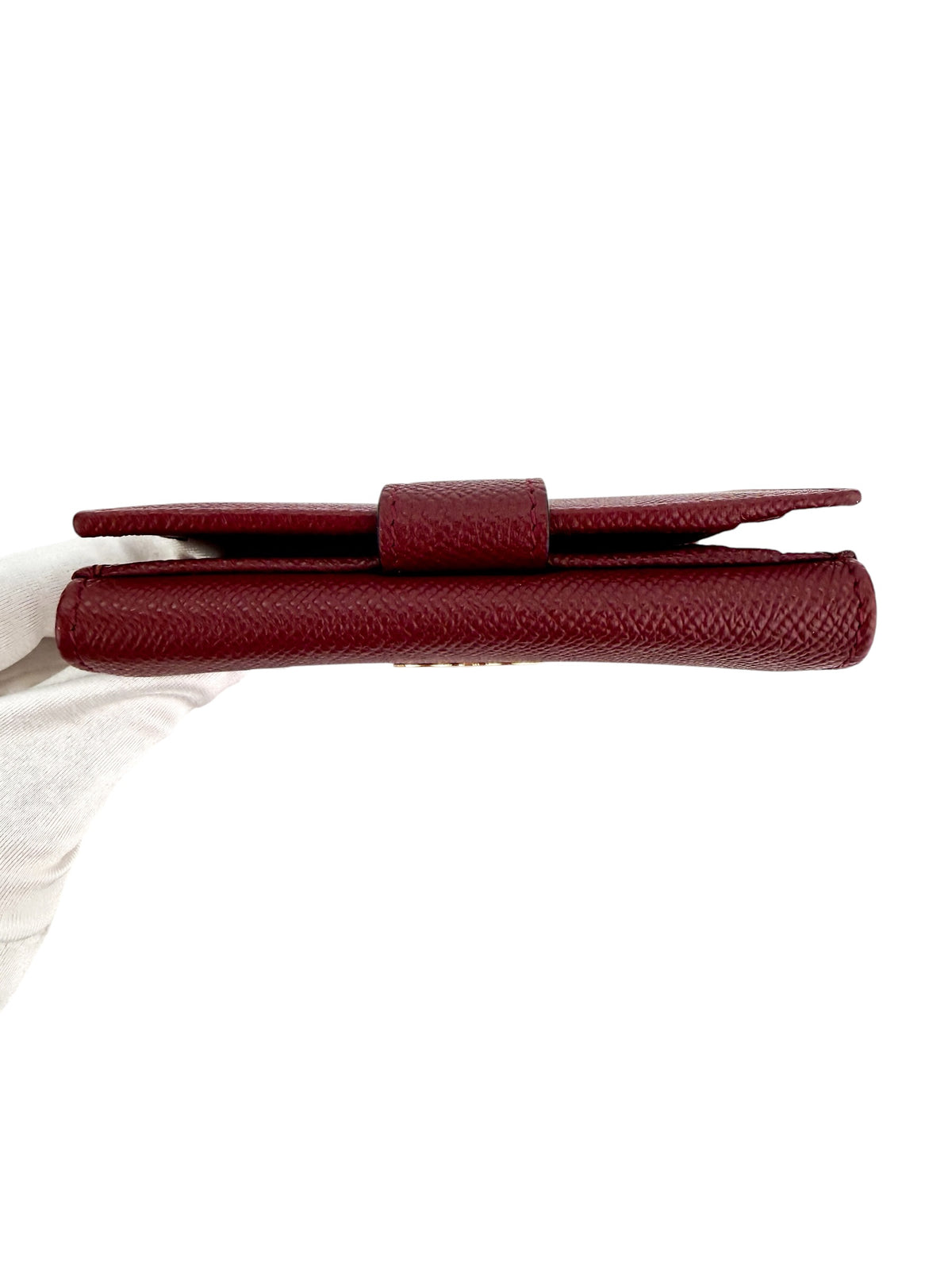 Ferragamo Gancini Compact Wallet Burgundy (NIB Full Set)