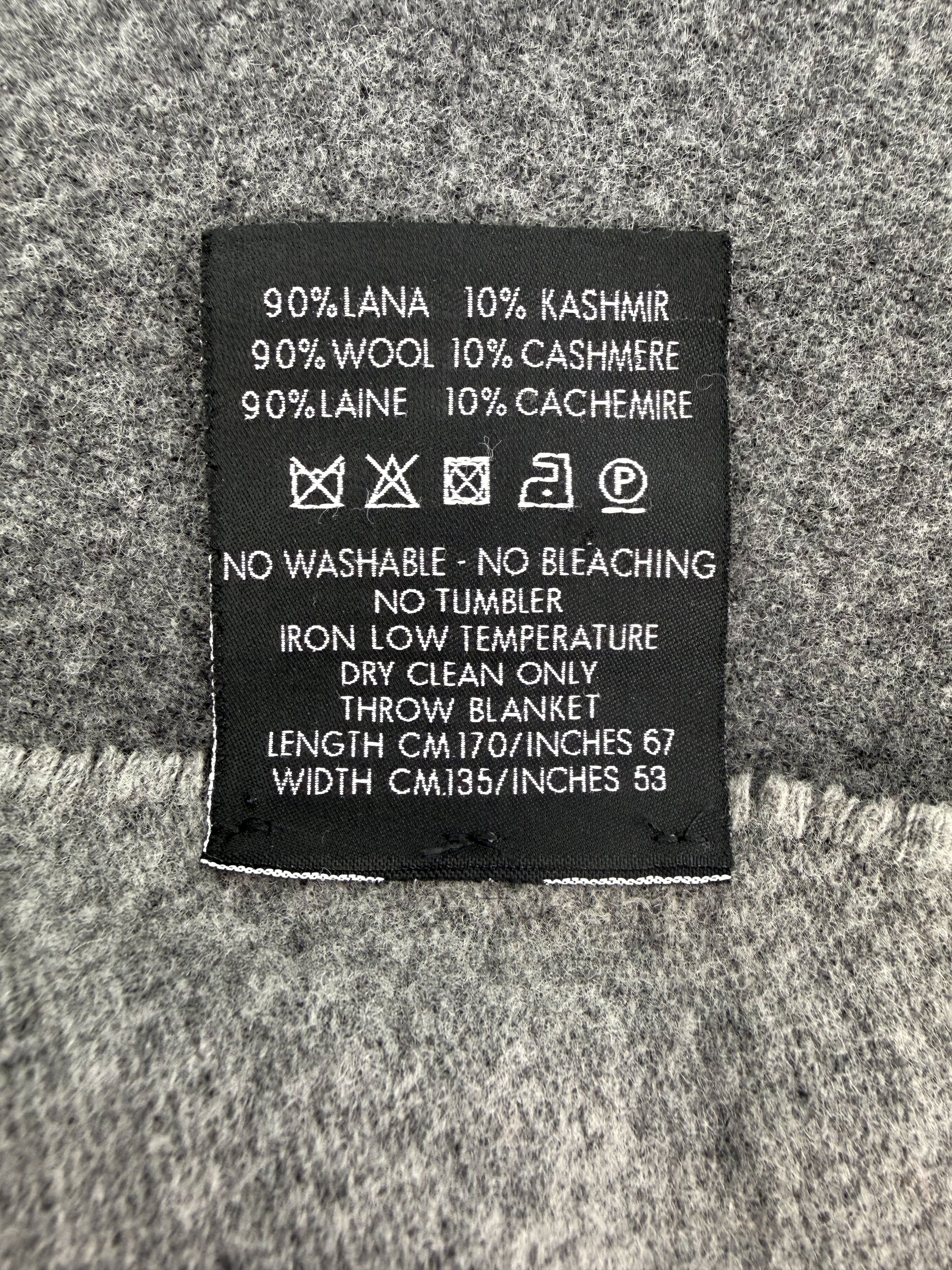 Gucci Reversible GG Wool and Cashmere Grey Throw Blanket (Full Set)