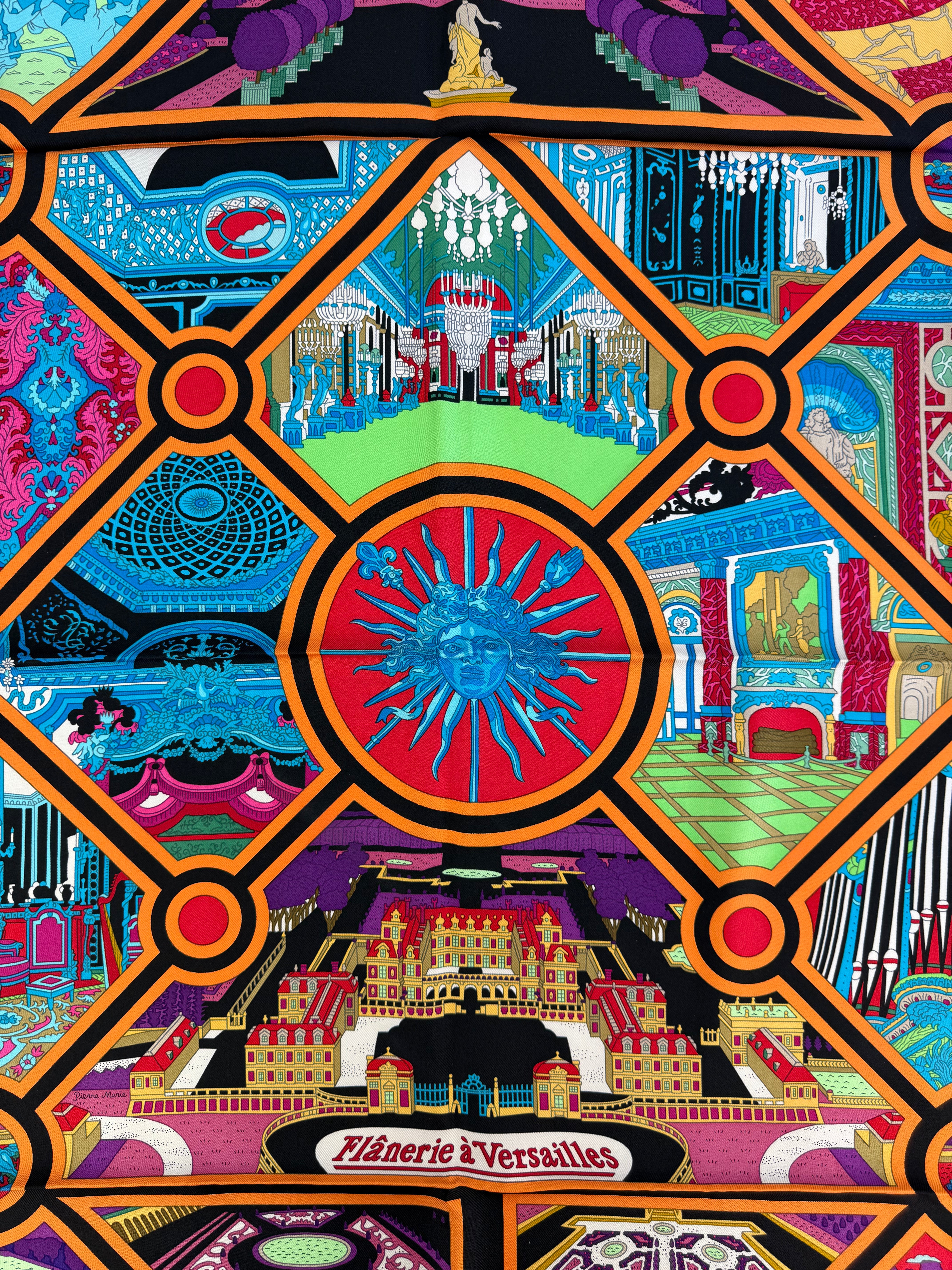 Hermes Flanerie a' Versailles Limited Edition Silk Scarf 90