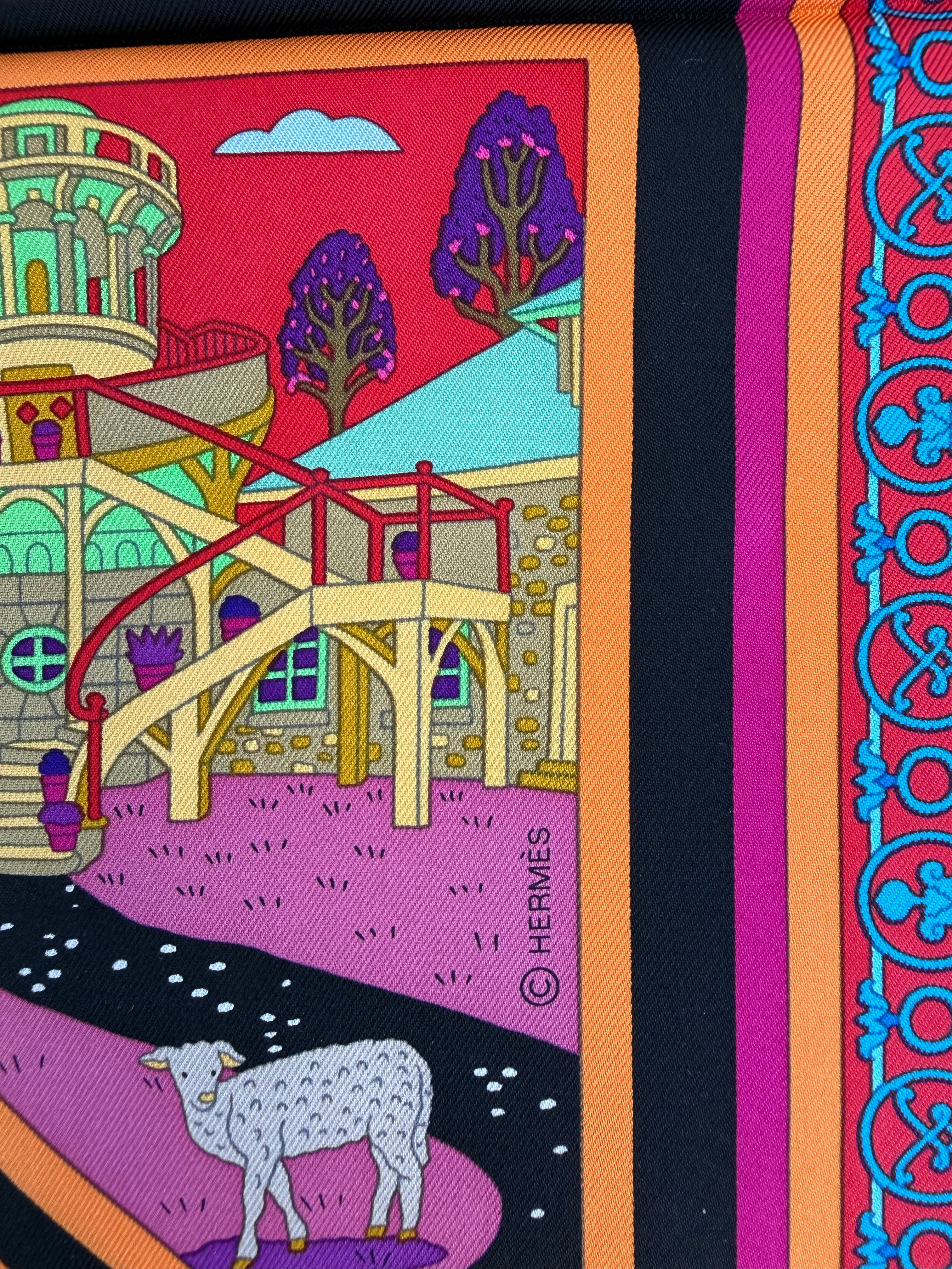 Hermes Flanerie a' Versailles Limited Edition Silk Scarf 90